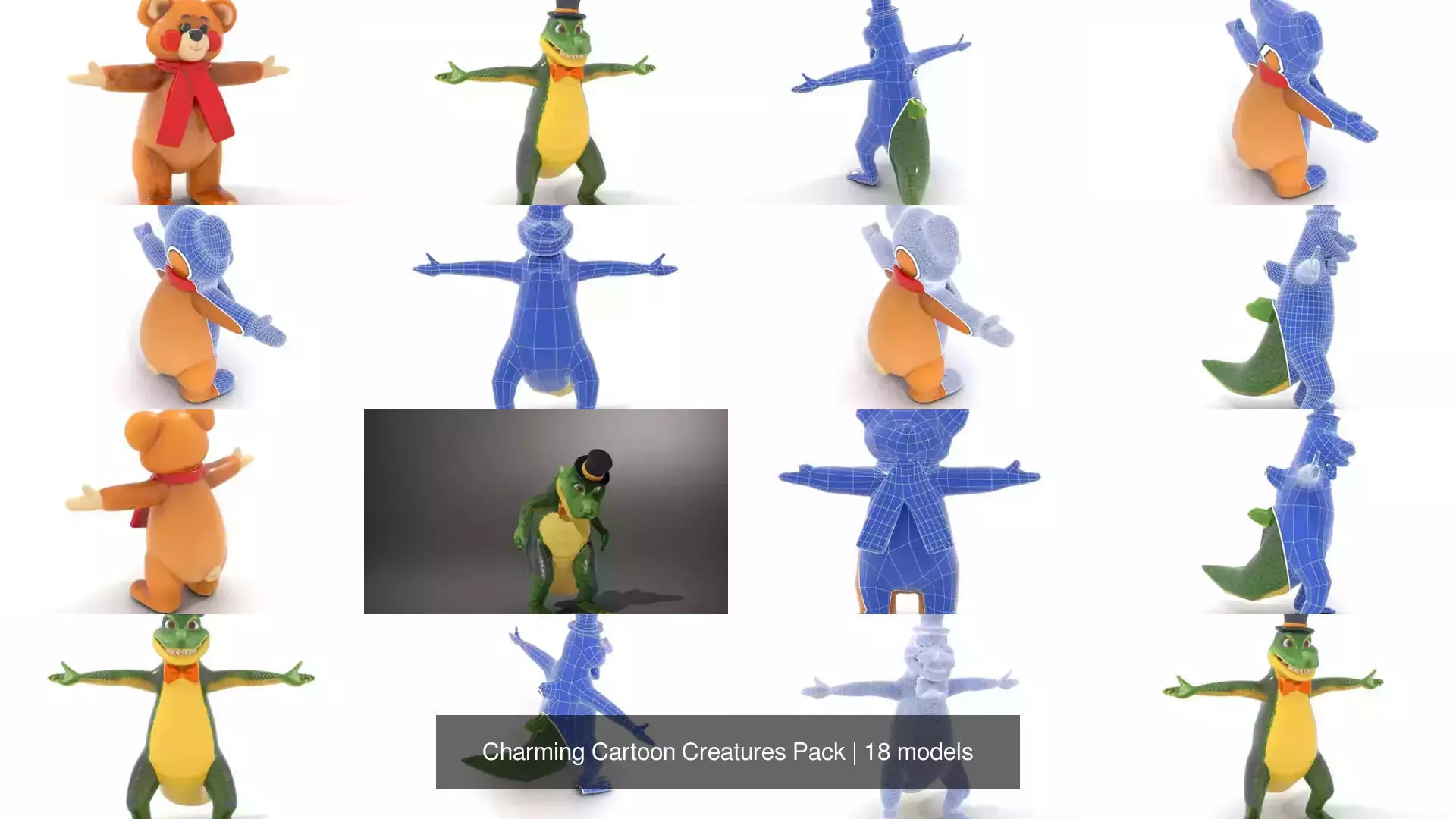 Charming Cartoon Creatures Pack 3D Model Collection_20