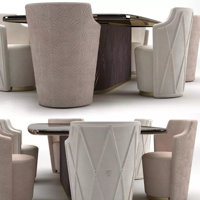 CANTEEN Visionnaire Kingsley Dining table and chairs 3D model_3