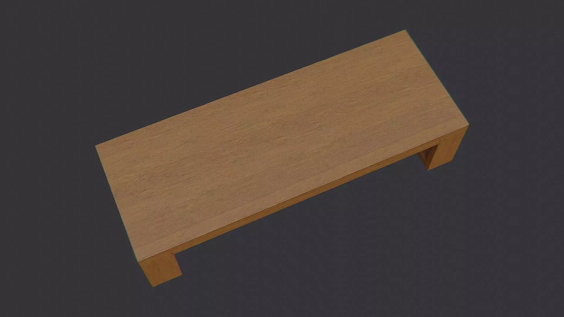 Vintage Lounge Table in Oak Finish Low-poly 3D model_4