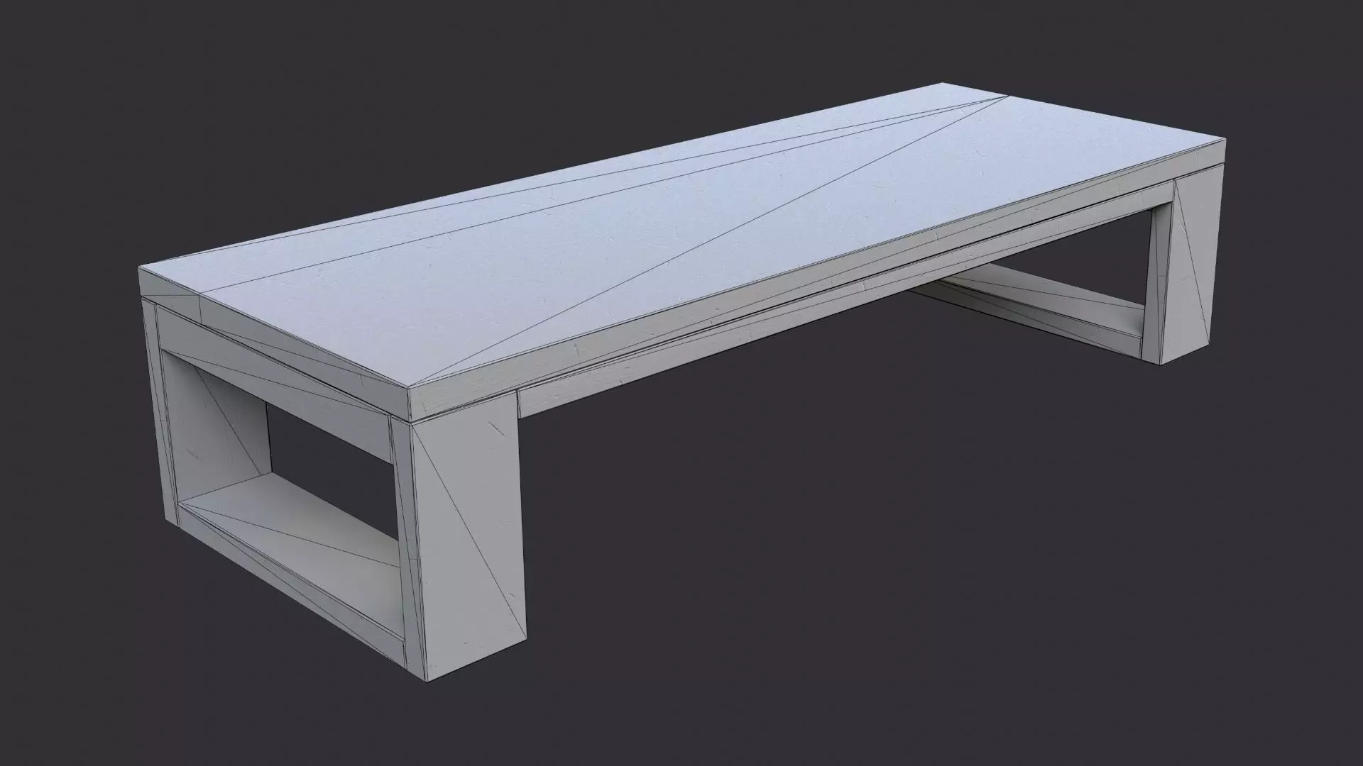 Vintage Lounge Table in Oak Finish Low-poly 3D model_7