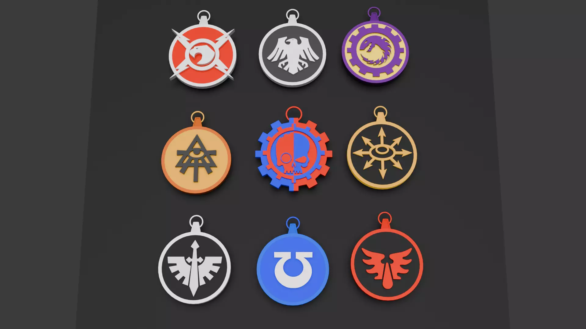 Warhammer Faction Medals Free 3D print model