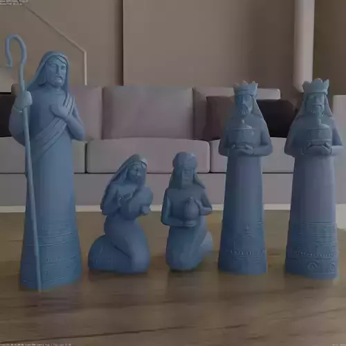 Modern Nativity Scene 3D Model STL Print Ready 3D print model Modern Nativity Scene 3D Model STL Print Ready 3D print model