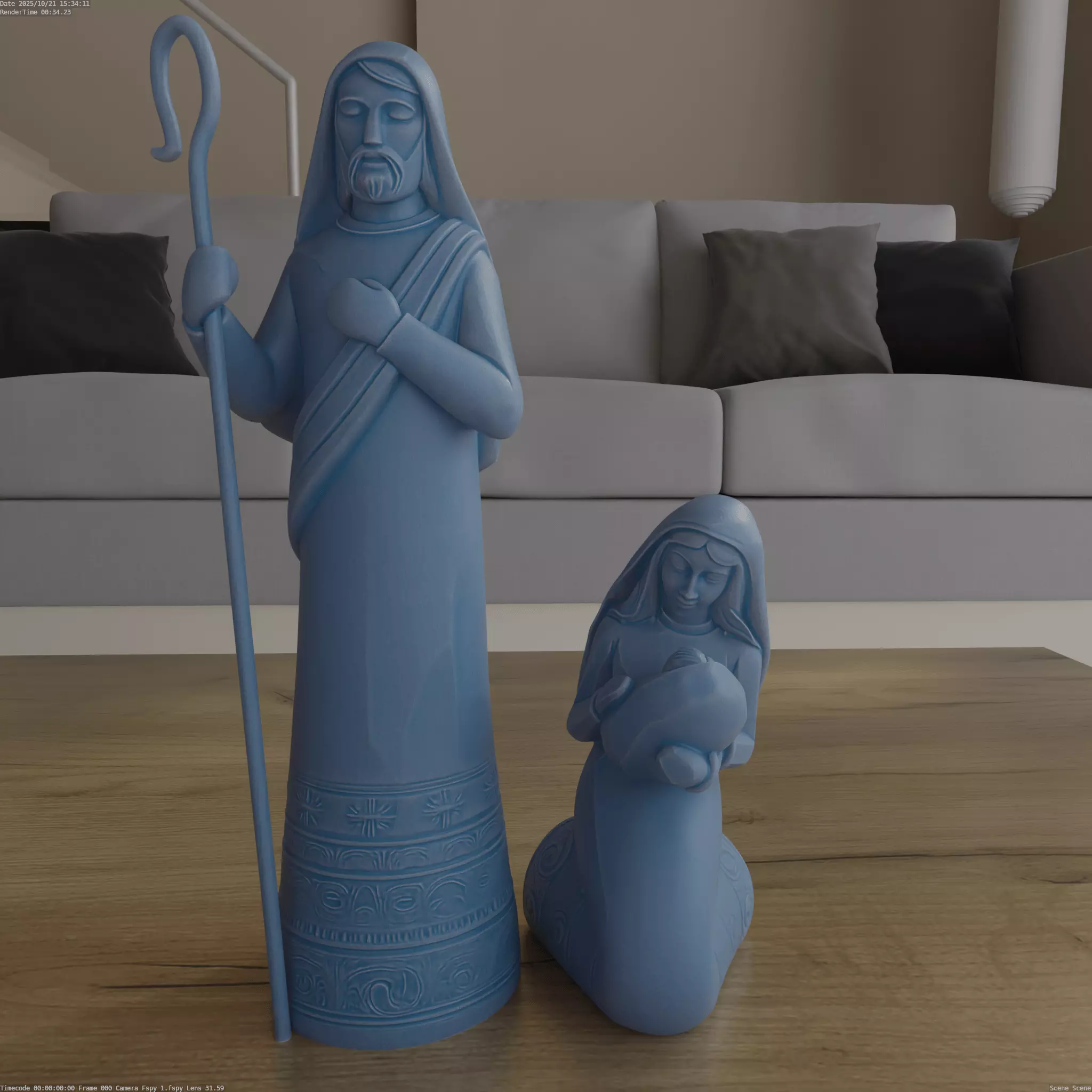 Modern Nativity Scene 3D Model STL Print Ready 3D print model_1