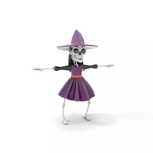 Skeleton Witch Purple model pack Low-poly 3D model Skeleton Witch Purple model pack Low-poly 3D model