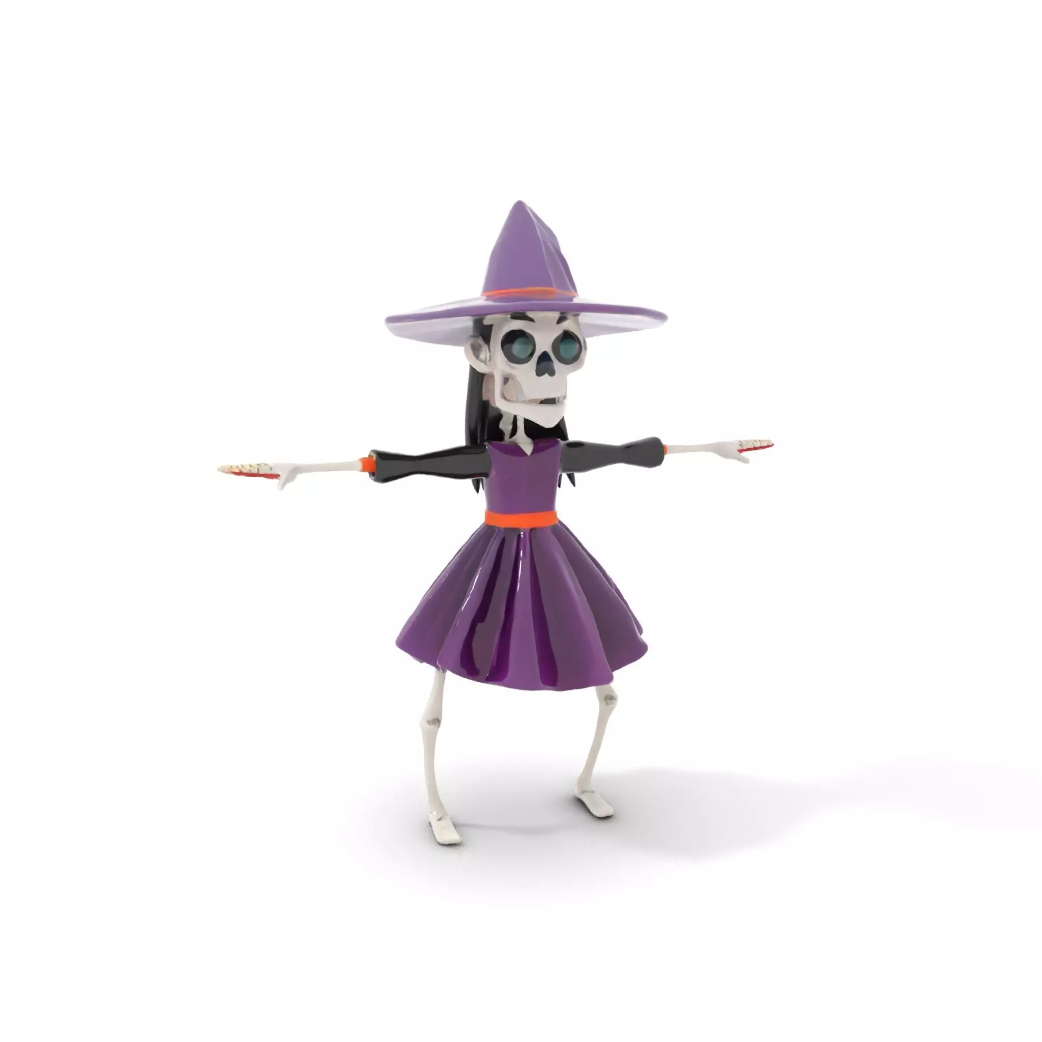 Skeleton Witch Purple model pack Low-poly 3D model_0