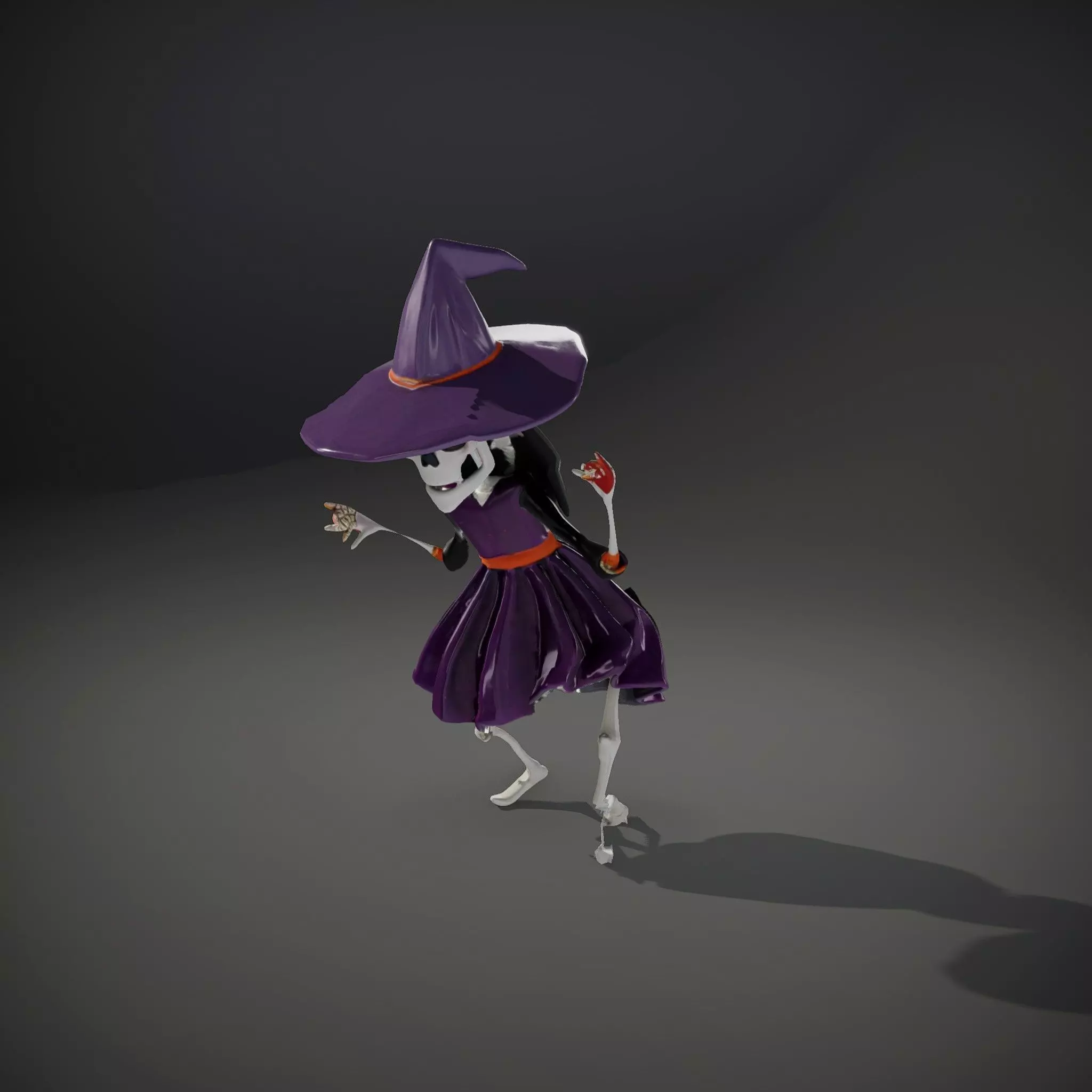 Skeleton Witch Purple model pack Low-poly 3D model_34