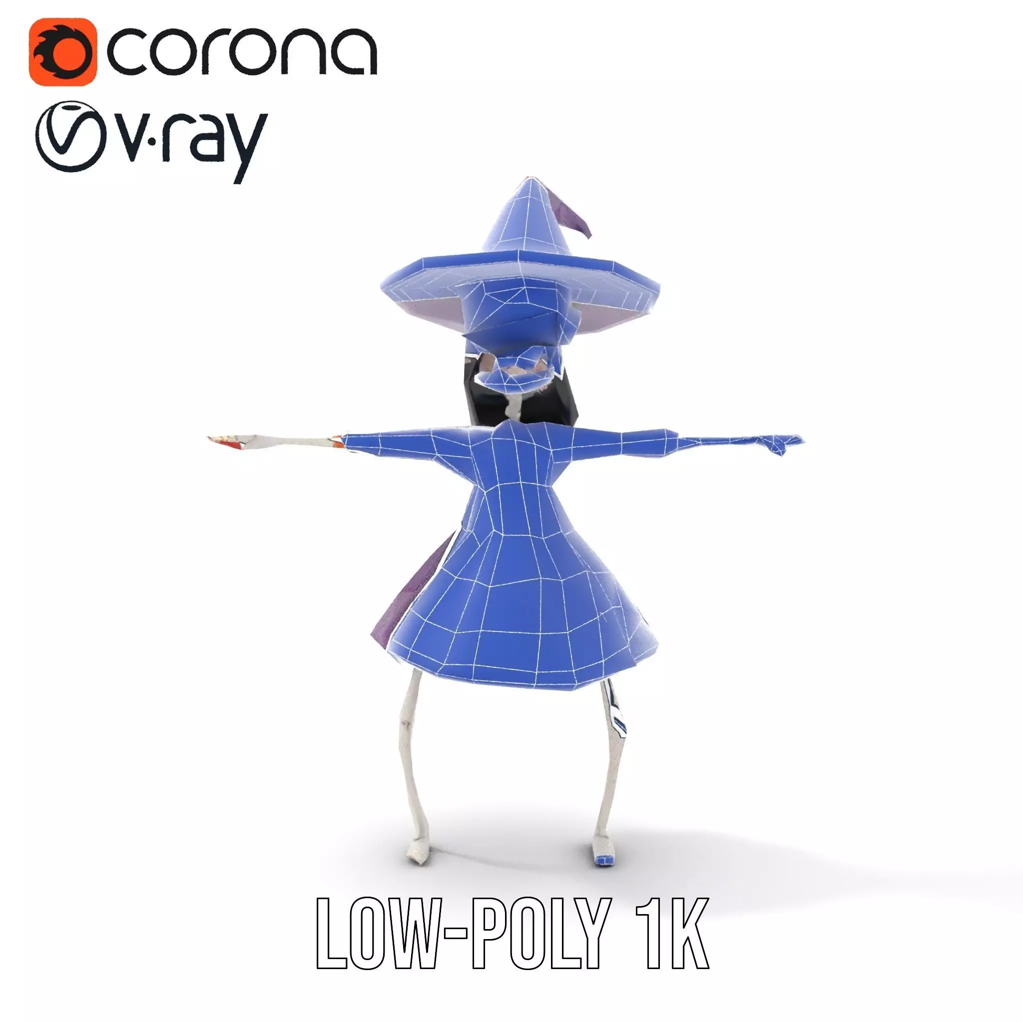 Skeleton Witch Purple model pack Low-poly 3D model_24