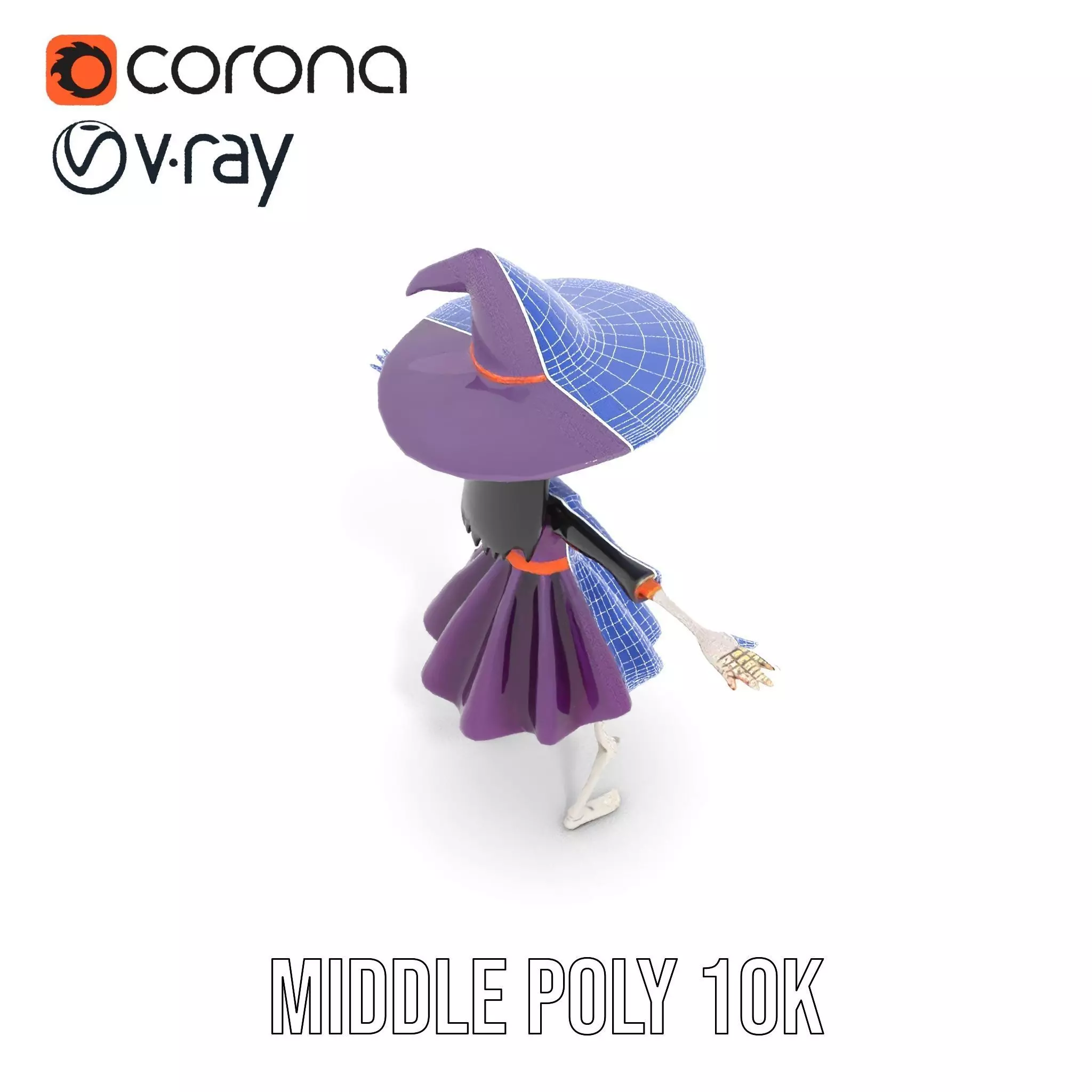 Skeleton Witch Purple model pack Low-poly 3D model_20