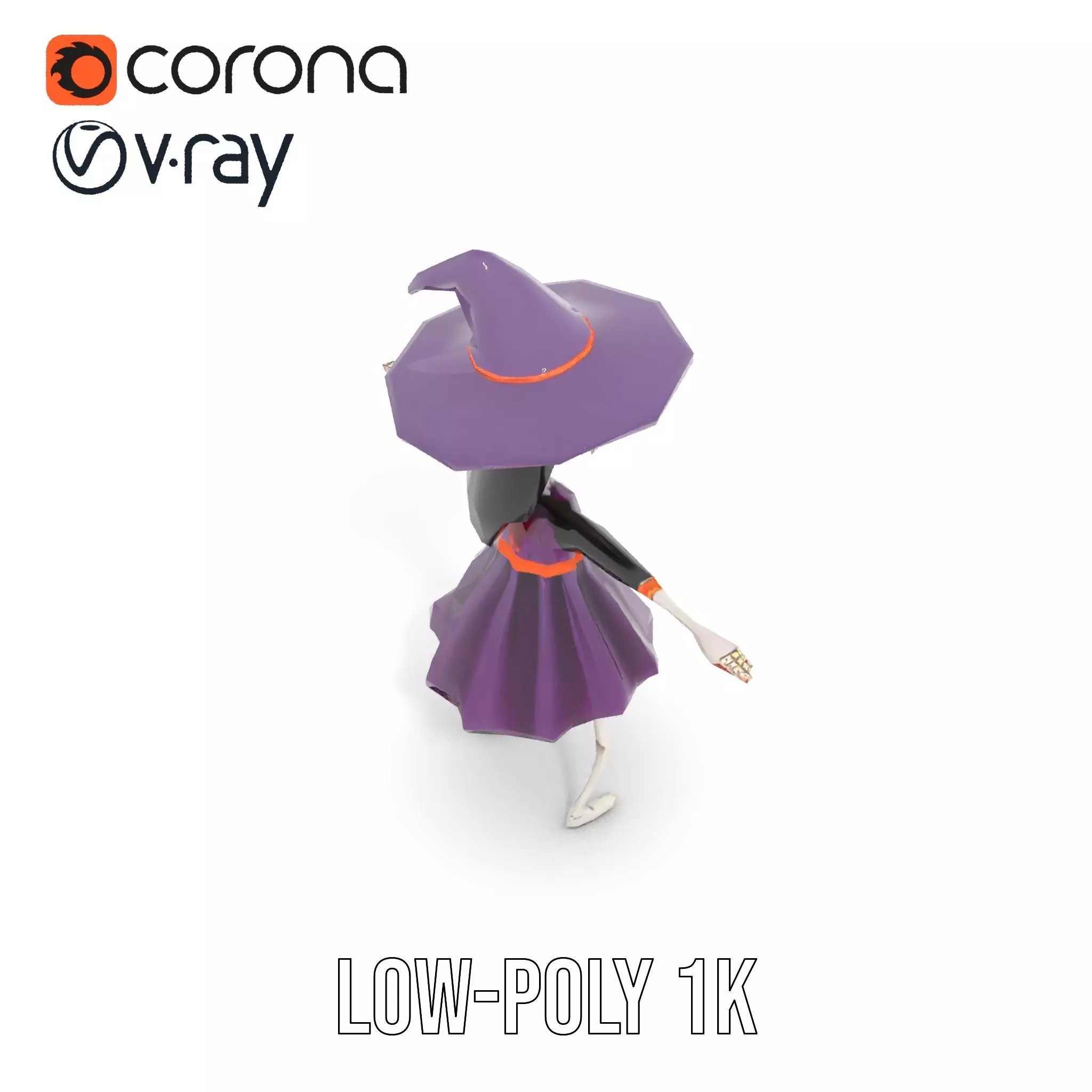 Skeleton Witch Purple model pack Low-poly 3D model_19