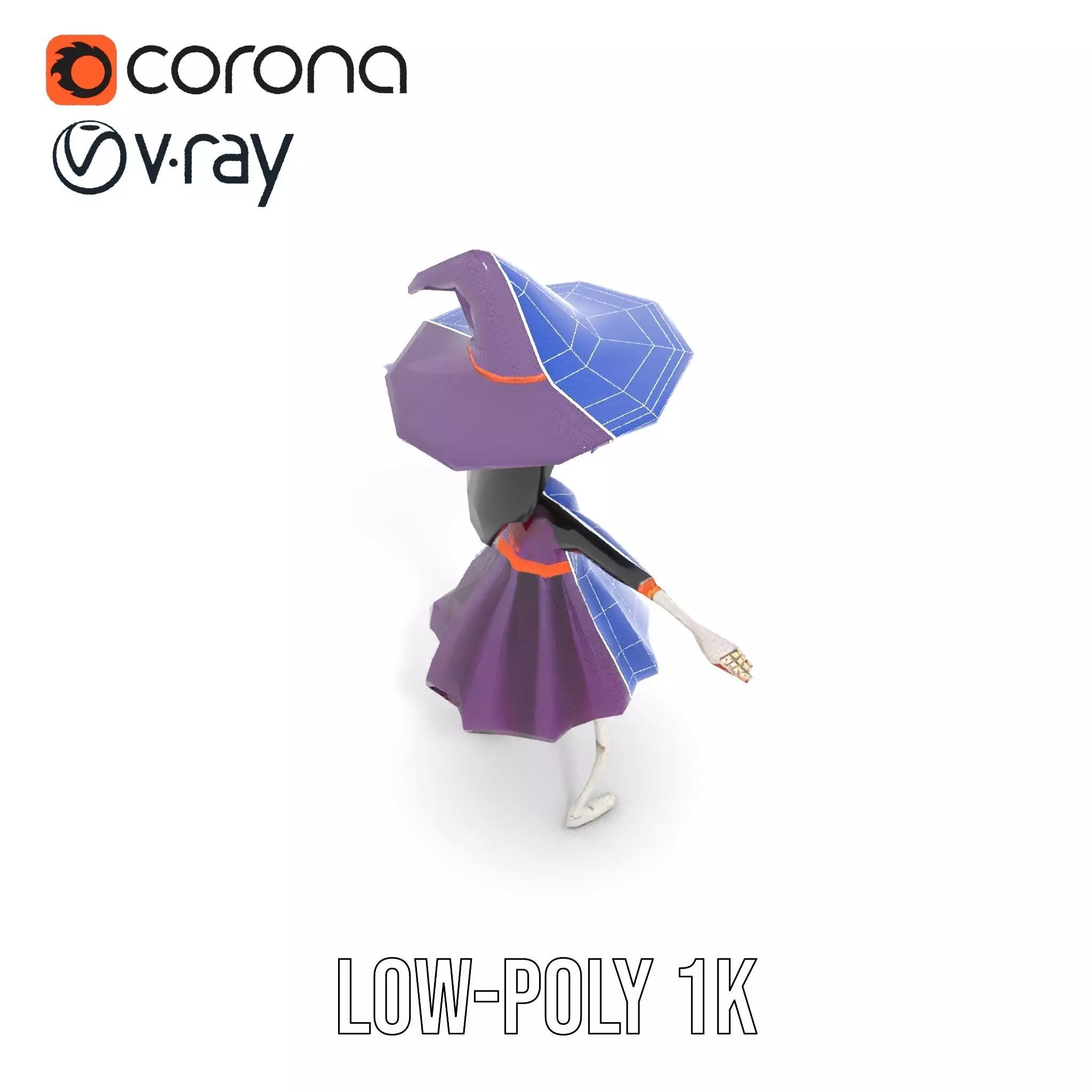 Skeleton Witch Purple model pack Low-poly 3D model_27