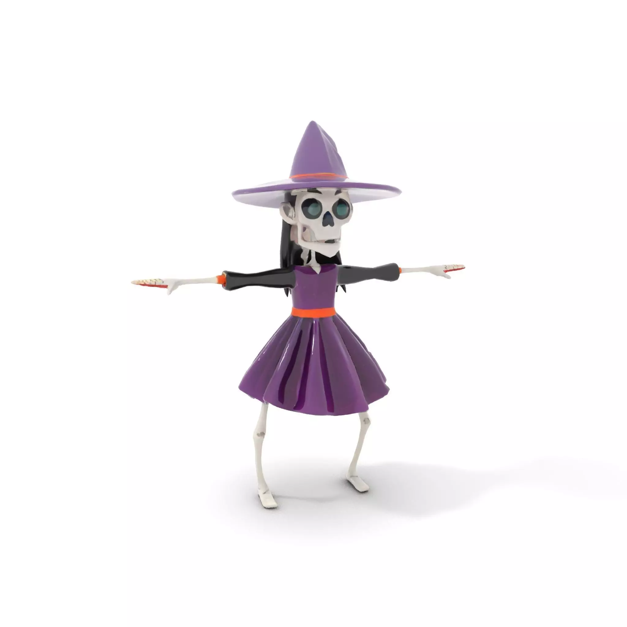 Skeleton Witch Purple model pack Low-poly 3D model_5