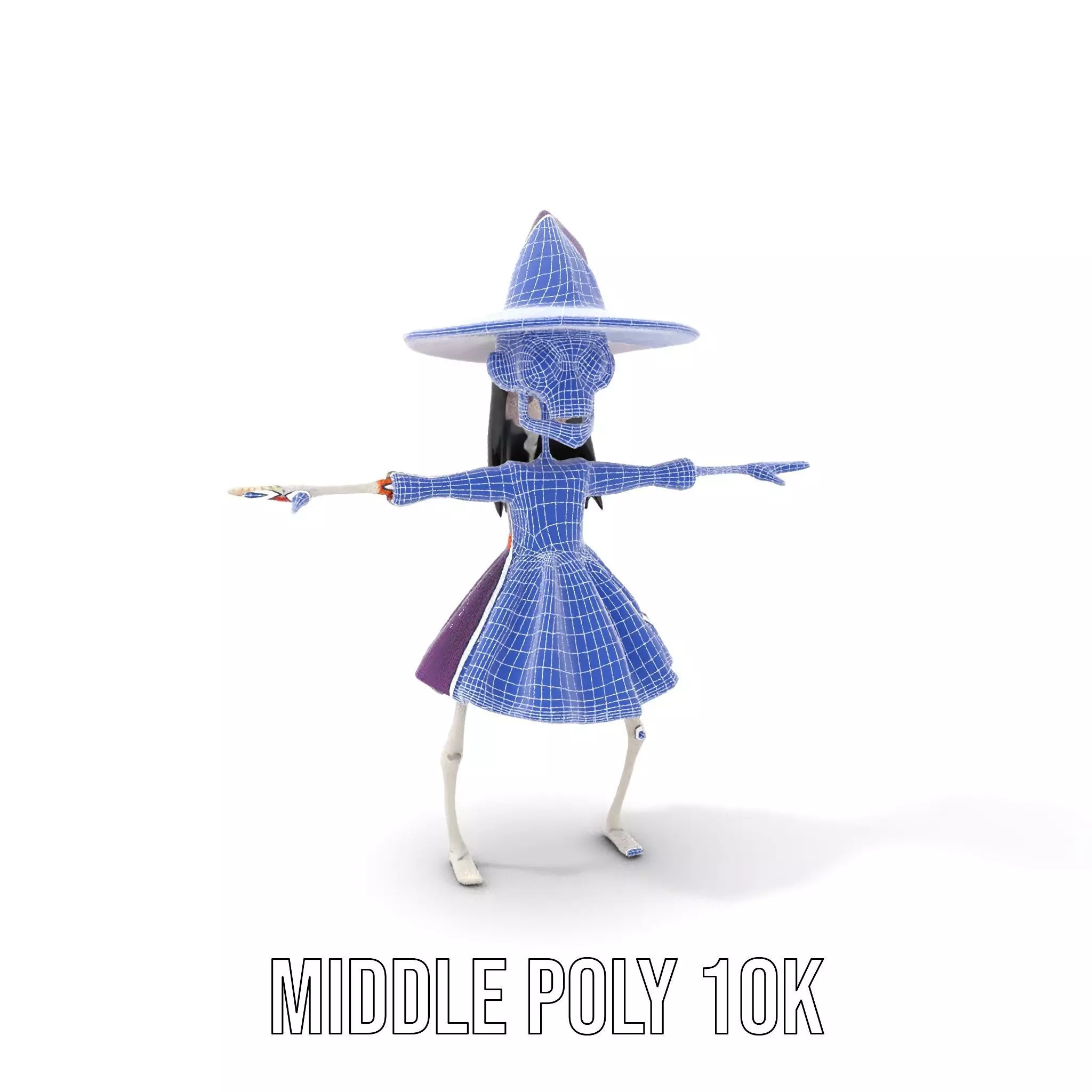 Skeleton Witch Purple model pack Low-poly 3D model_18
