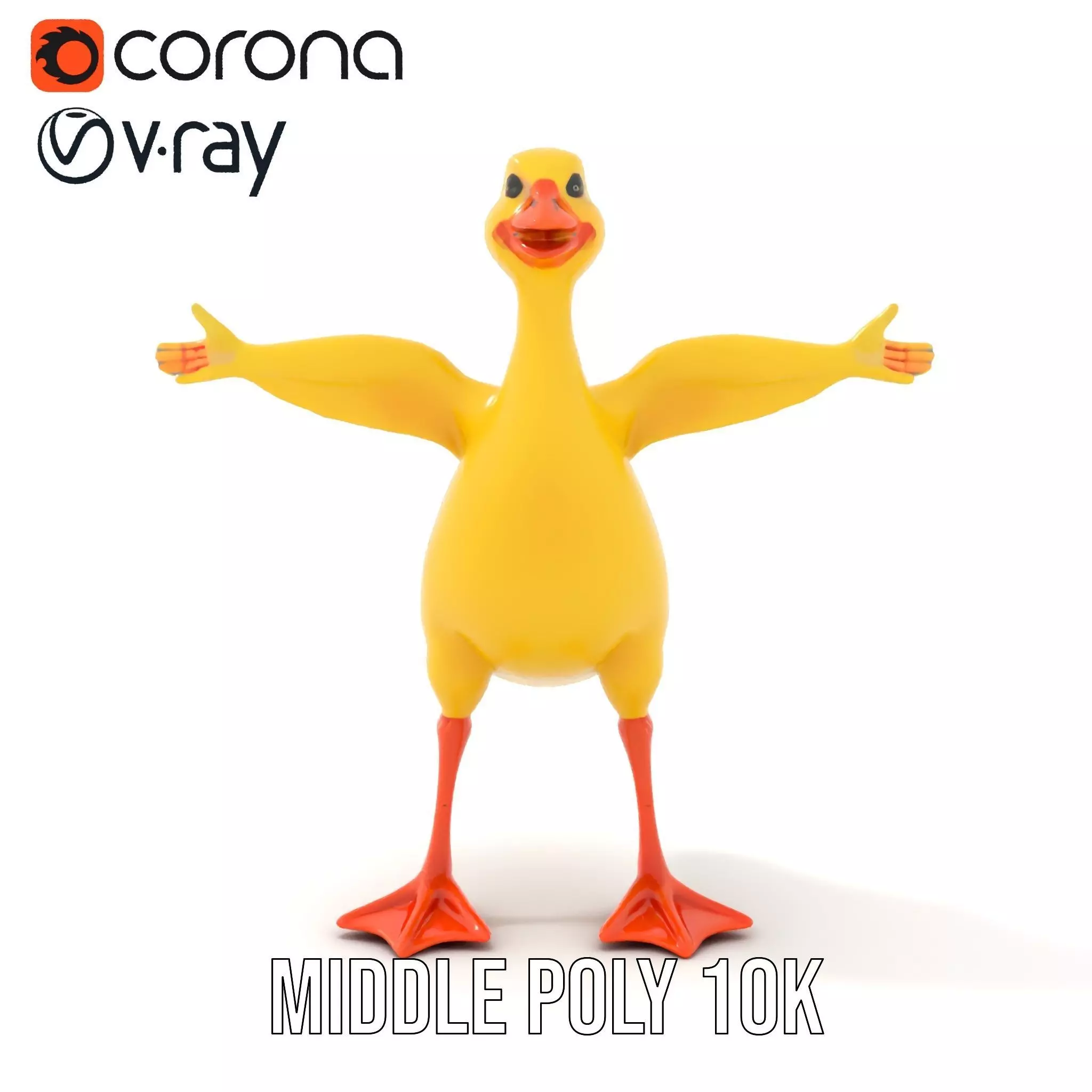 Yellow Cartoon Duck model pack Low-poly 3D model_24