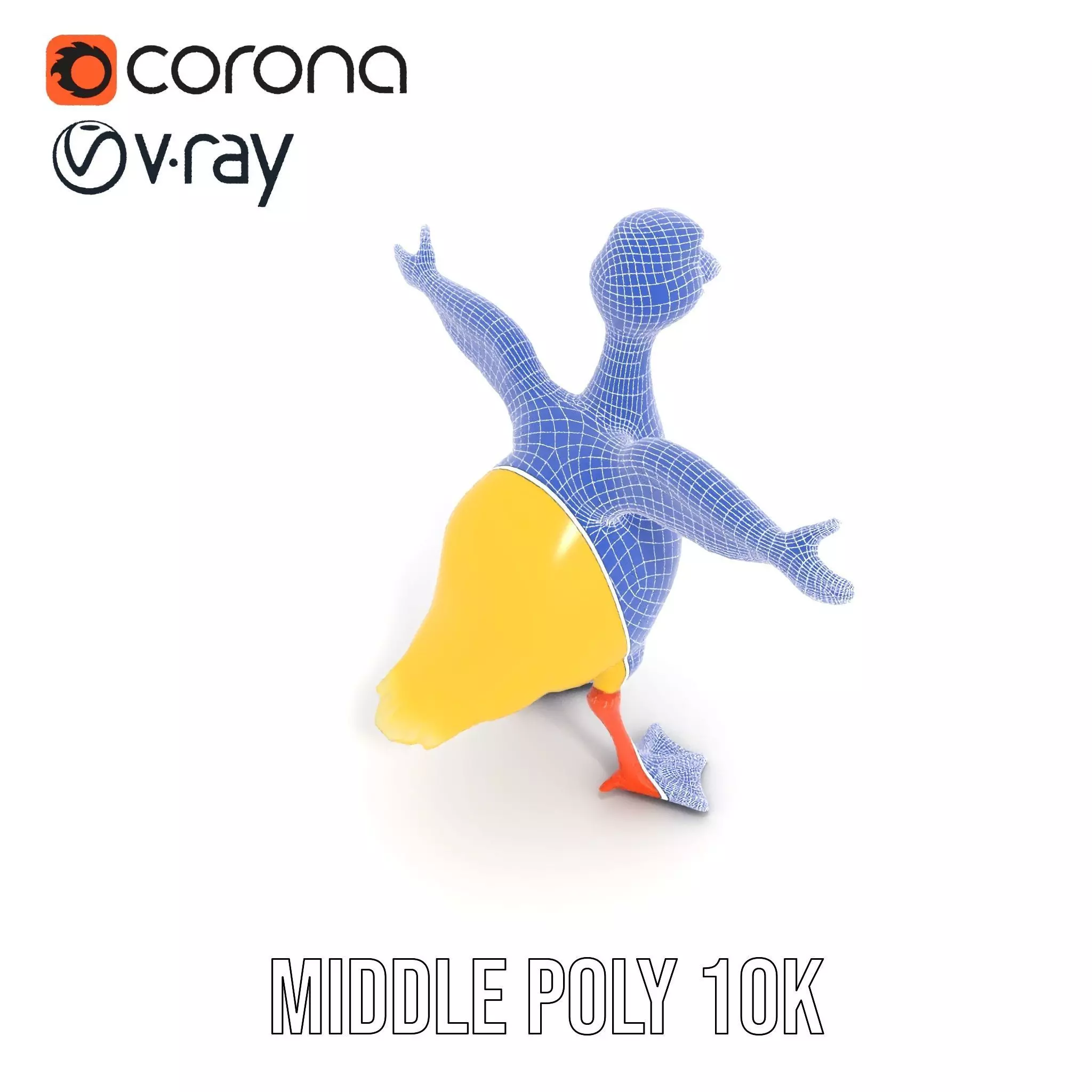 Yellow Cartoon Duck model pack Low-poly 3D model_30