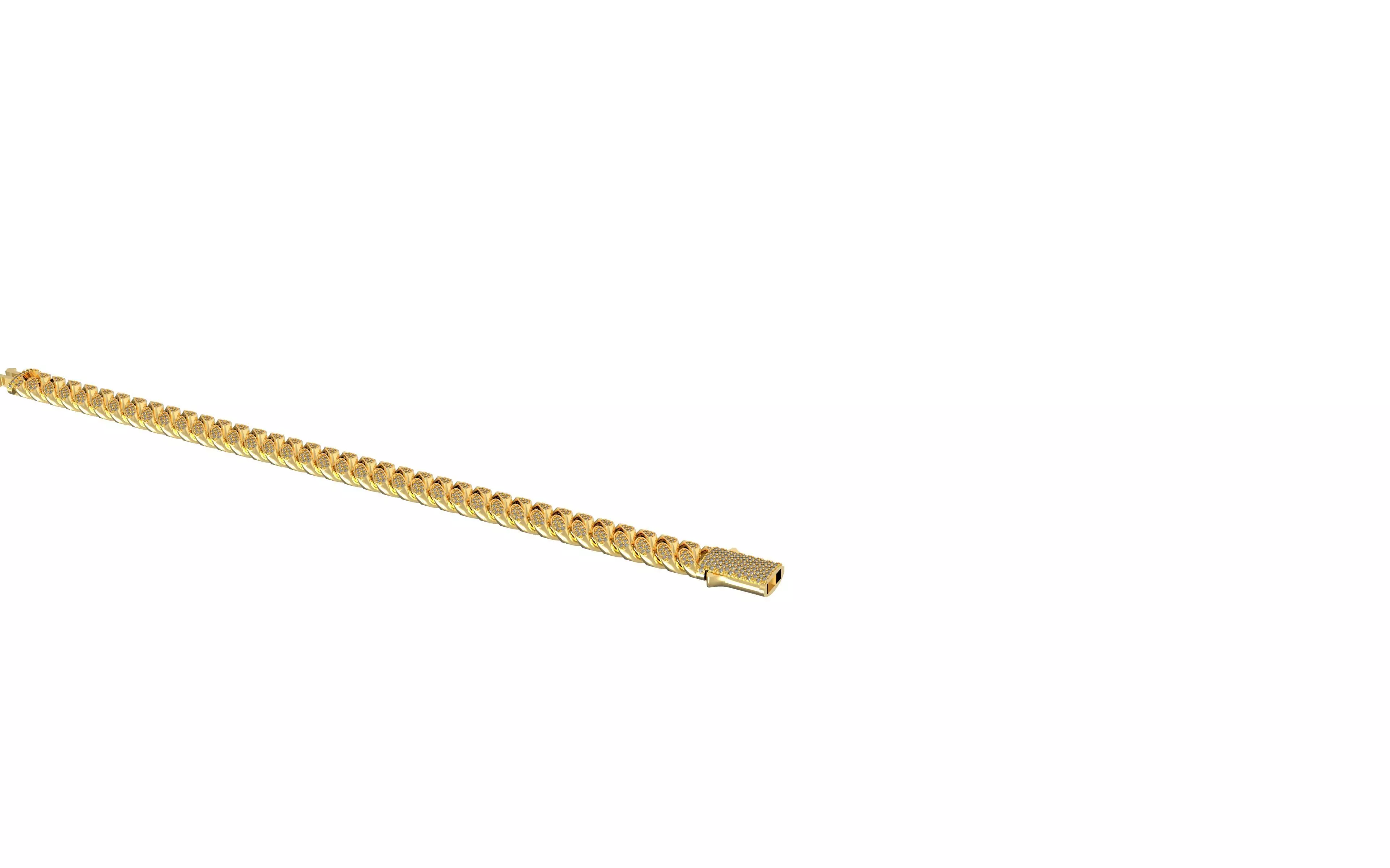 Miami Cuban Chain Bracelet box clasp 3D print model_20