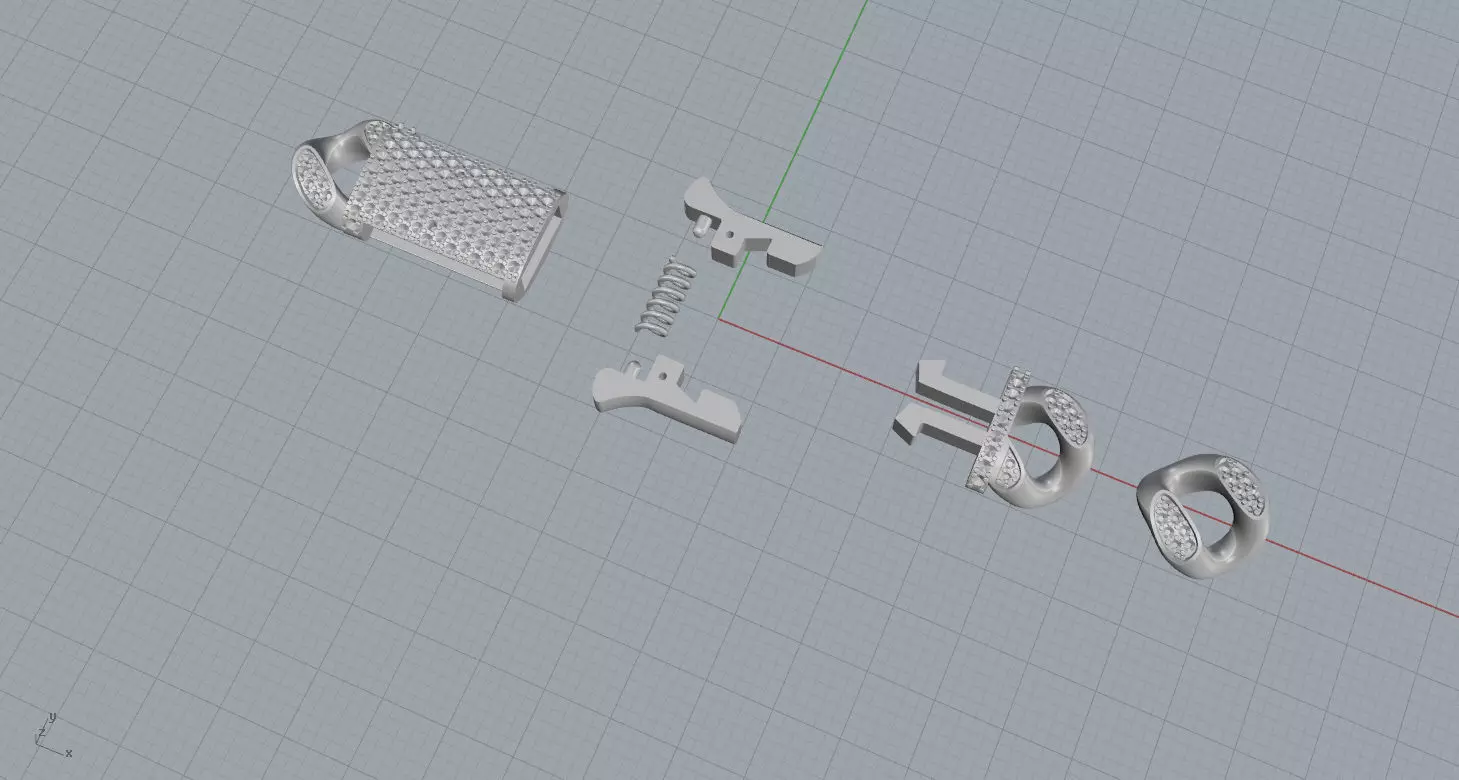 Miami Cuban Chain Bracelet box clasp 3D print model_6