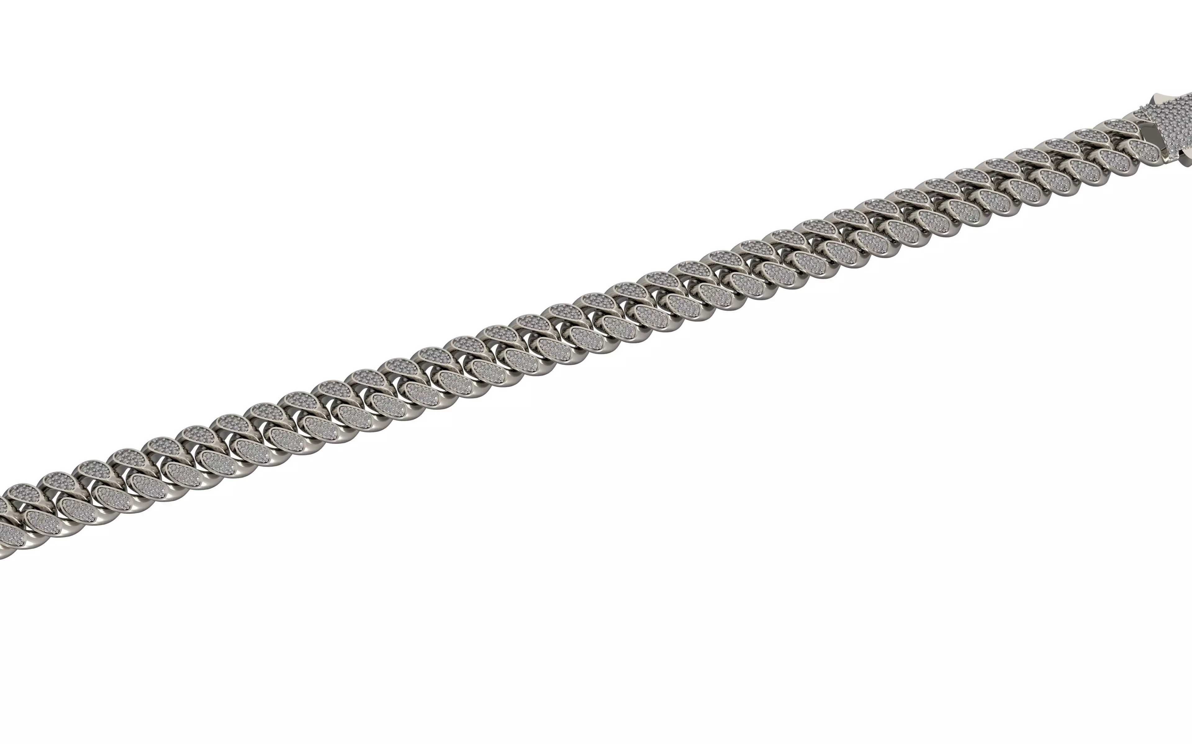 Miami Cuban Chain Bracelet box clasp 3D print model_19