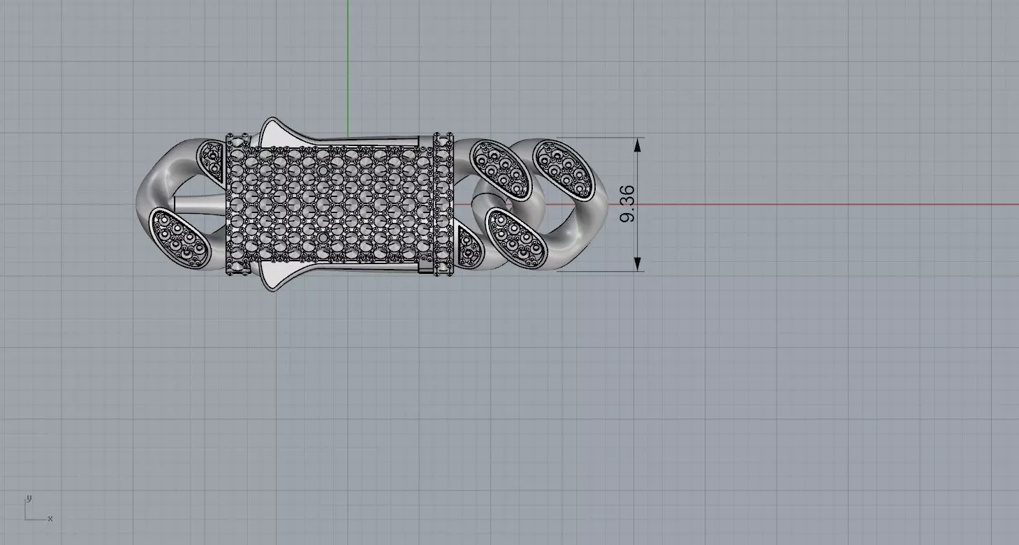 Miami Cuban Chain Bracelet box clasp 3D print model_4