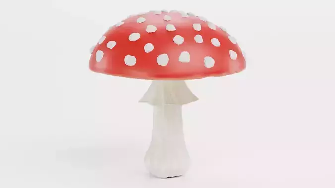 Cartoon Amanita Muscaria - Stylized Fly Agaric Mushroom