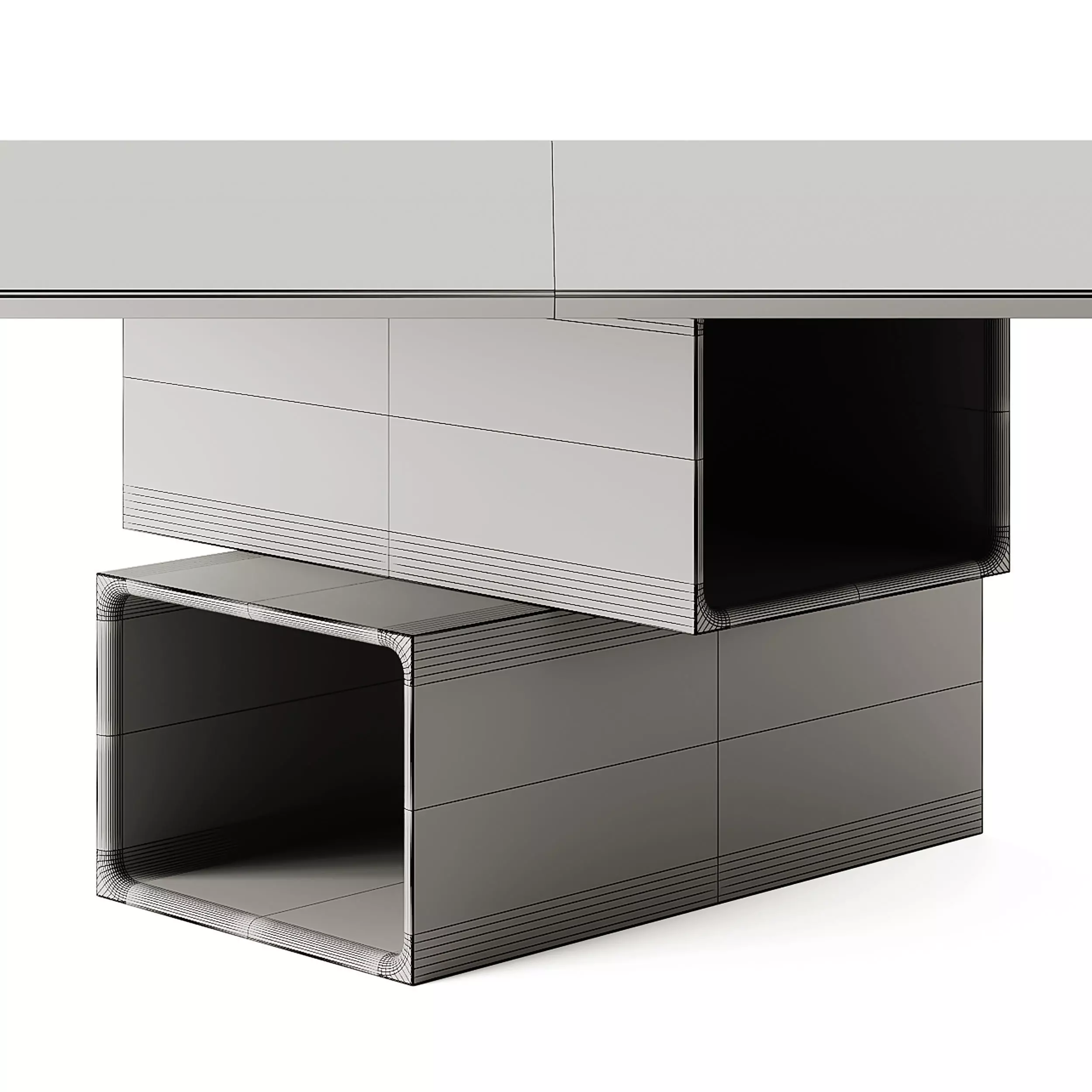 Pulkra Manifesto Quadro Square Cement Table 3D model_7