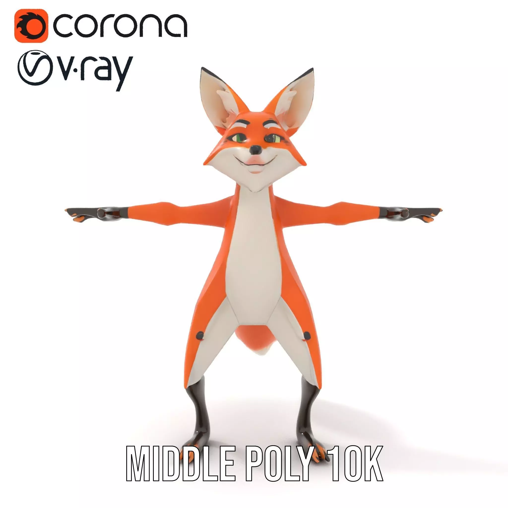 Vivid Fox Character model pack Low-poly 3D model_13