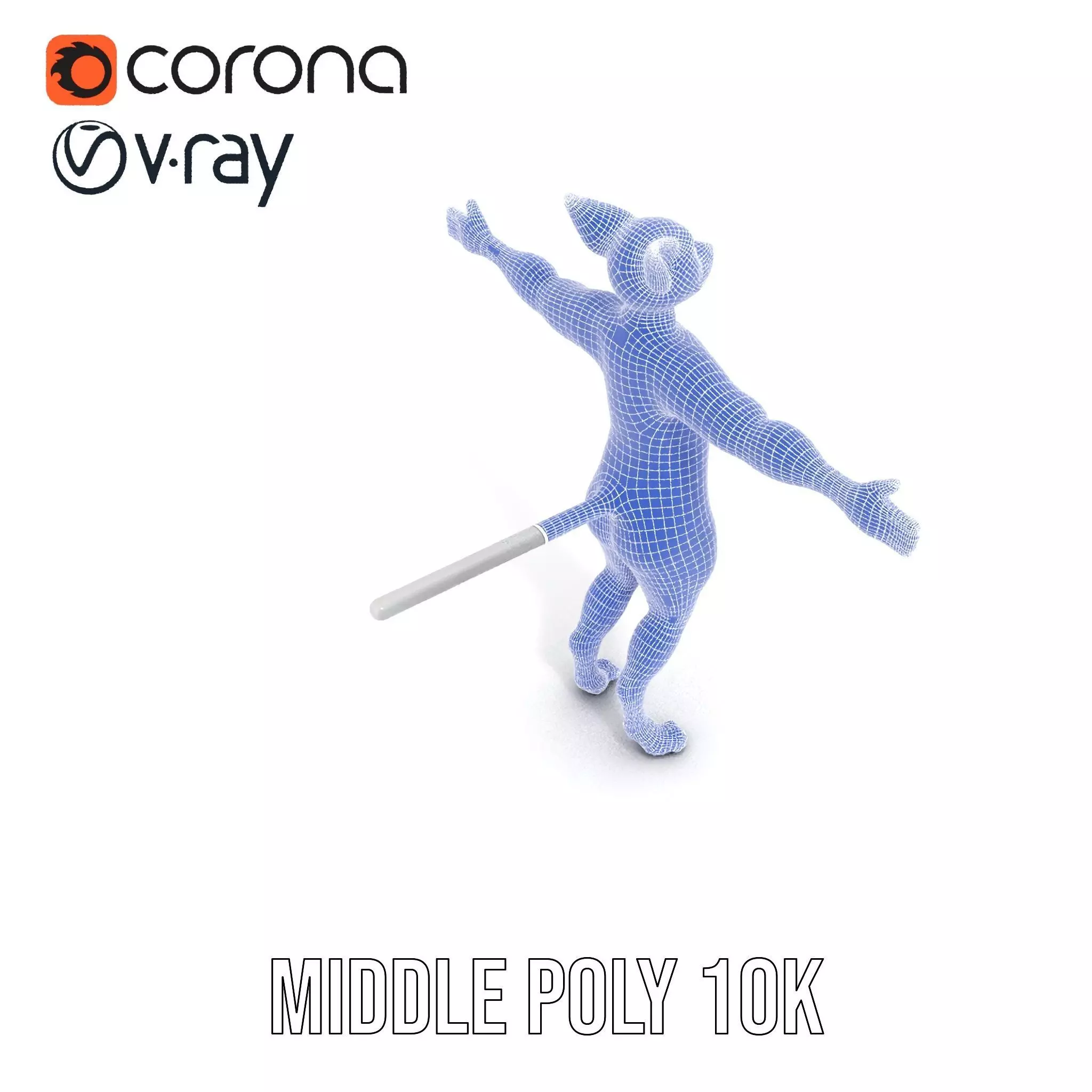 Striped Cartoon Cat model pack Low-poly 3D model_13