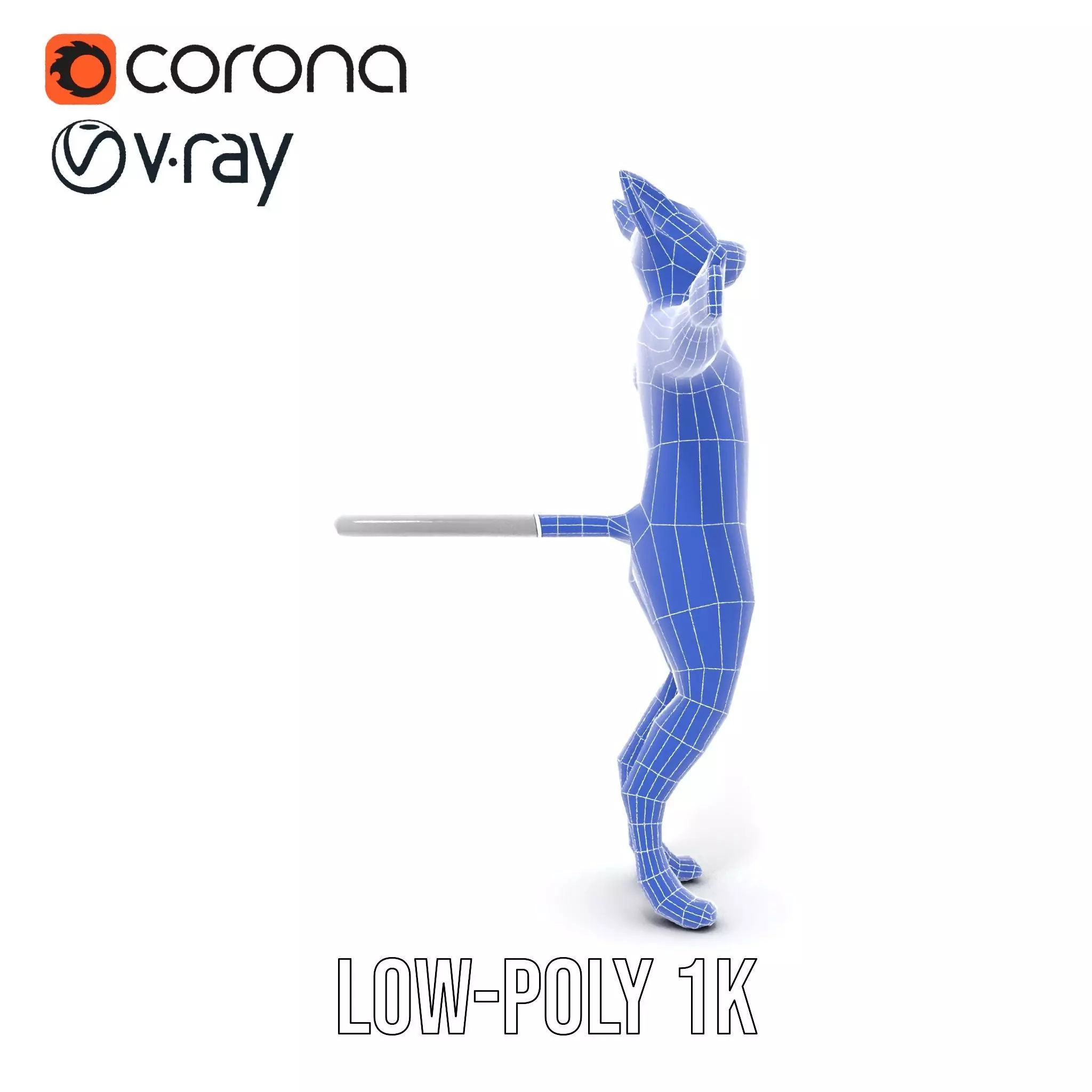 Striped Cartoon Cat model pack Low-poly 3D model_22