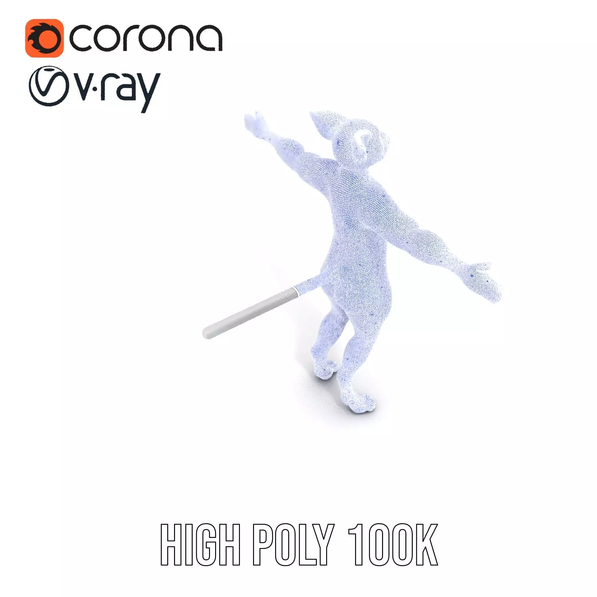 Striped Cartoon Cat model pack Low-poly 3D model_34