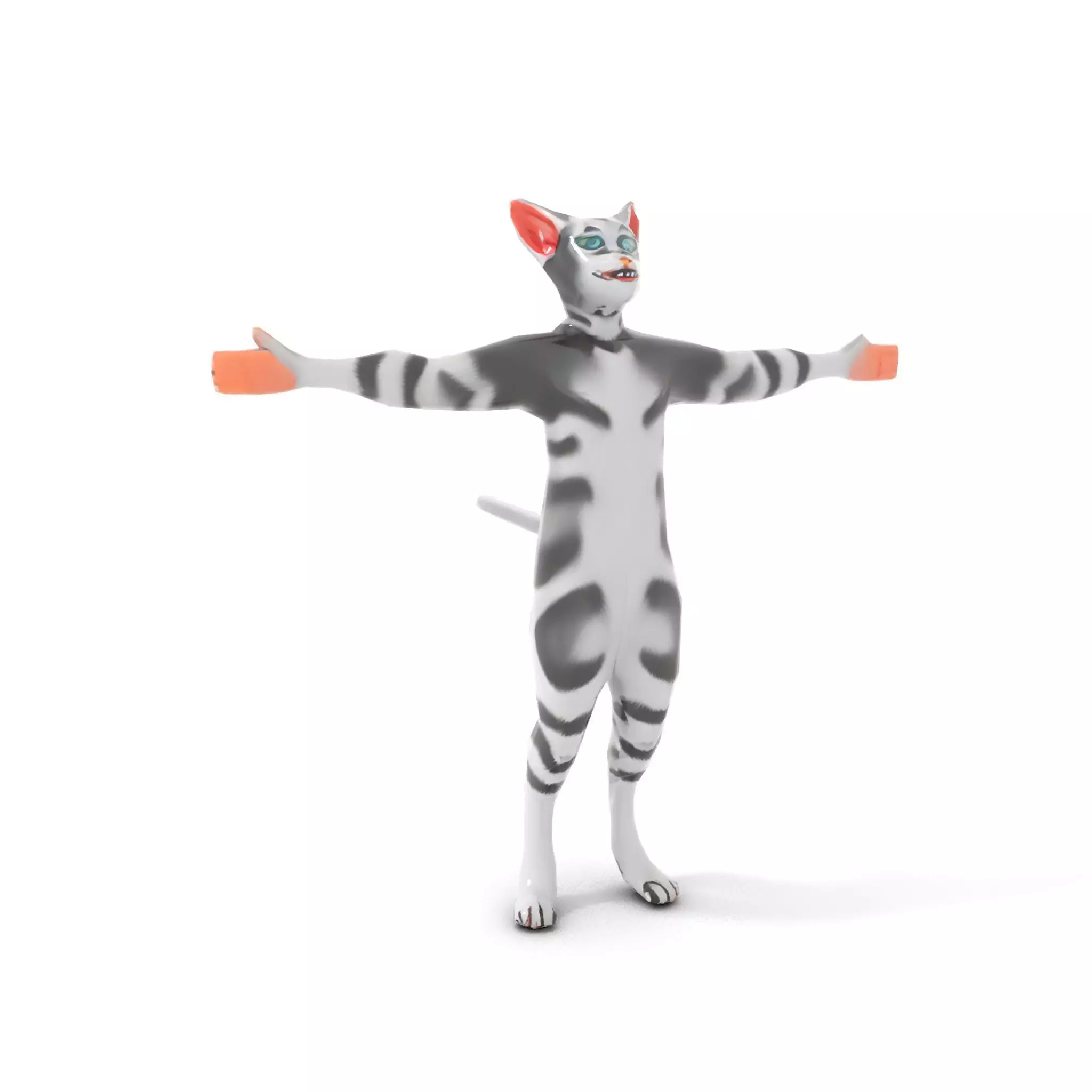 Striped Cartoon Cat model pack Low-poly 3D model_14