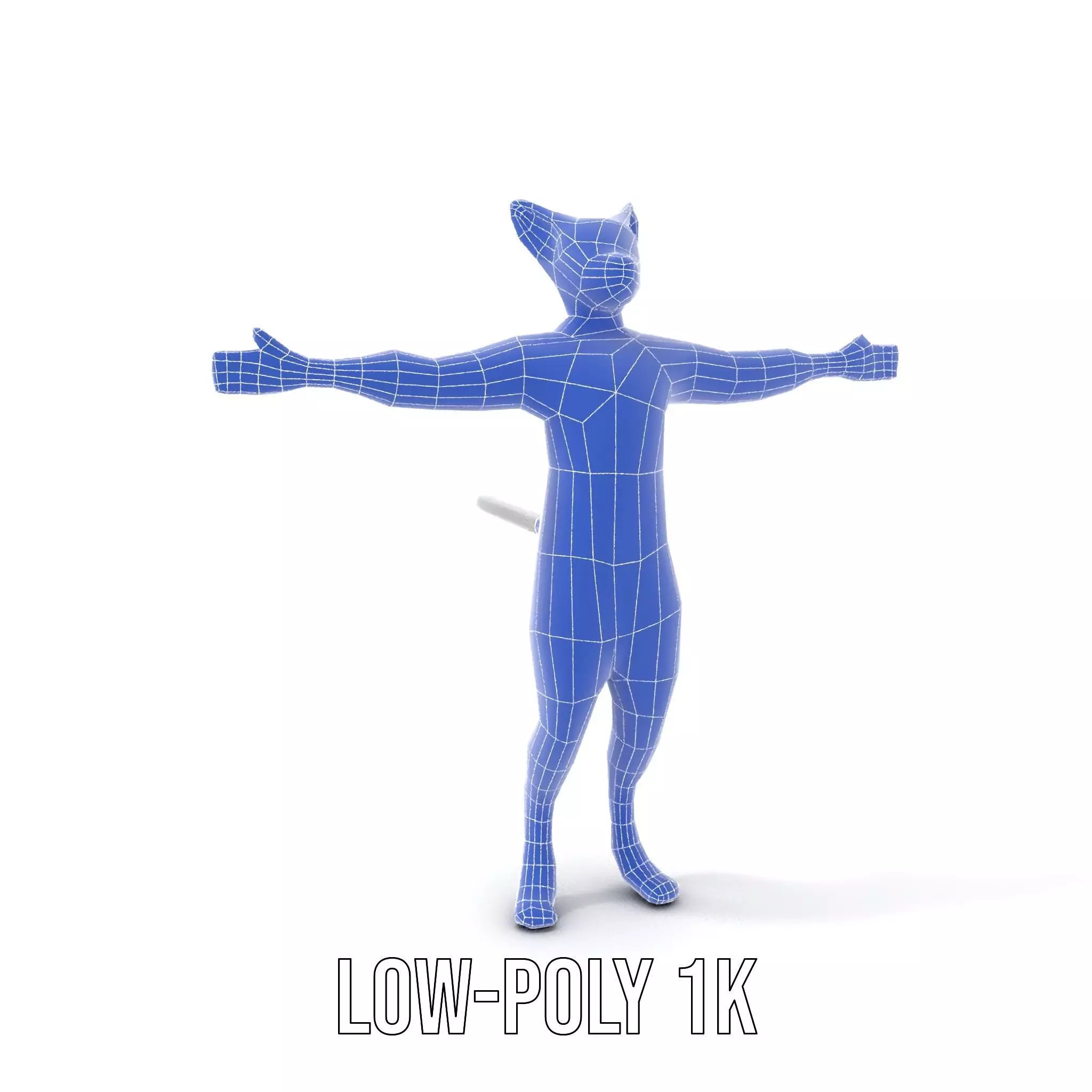 Striped Cartoon Cat model pack Low-poly 3D model_11