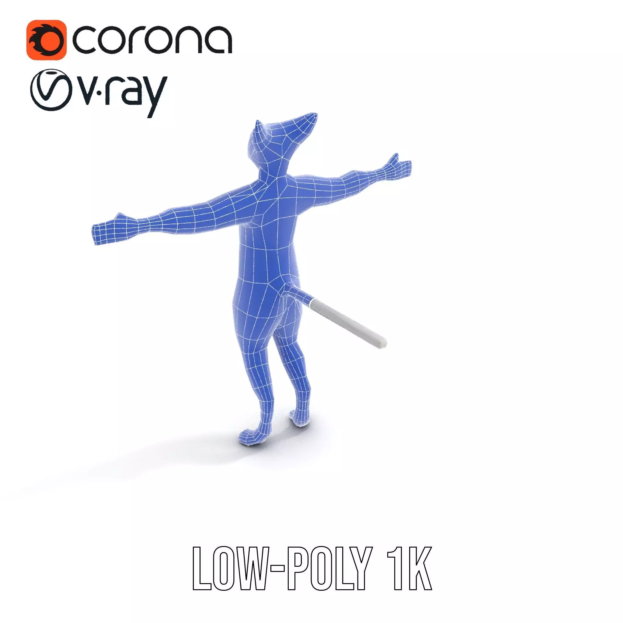 Striped Cartoon Cat model pack Low-poly 3D model_28