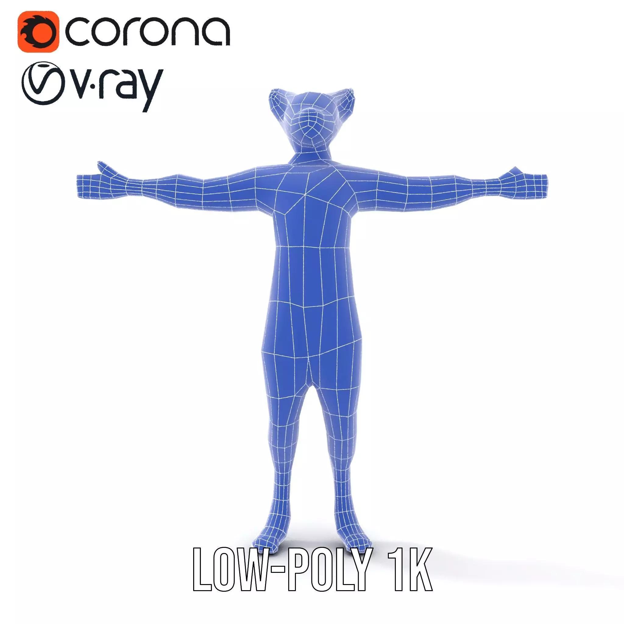 Striped Cartoon Cat model pack Low-poly 3D model_25