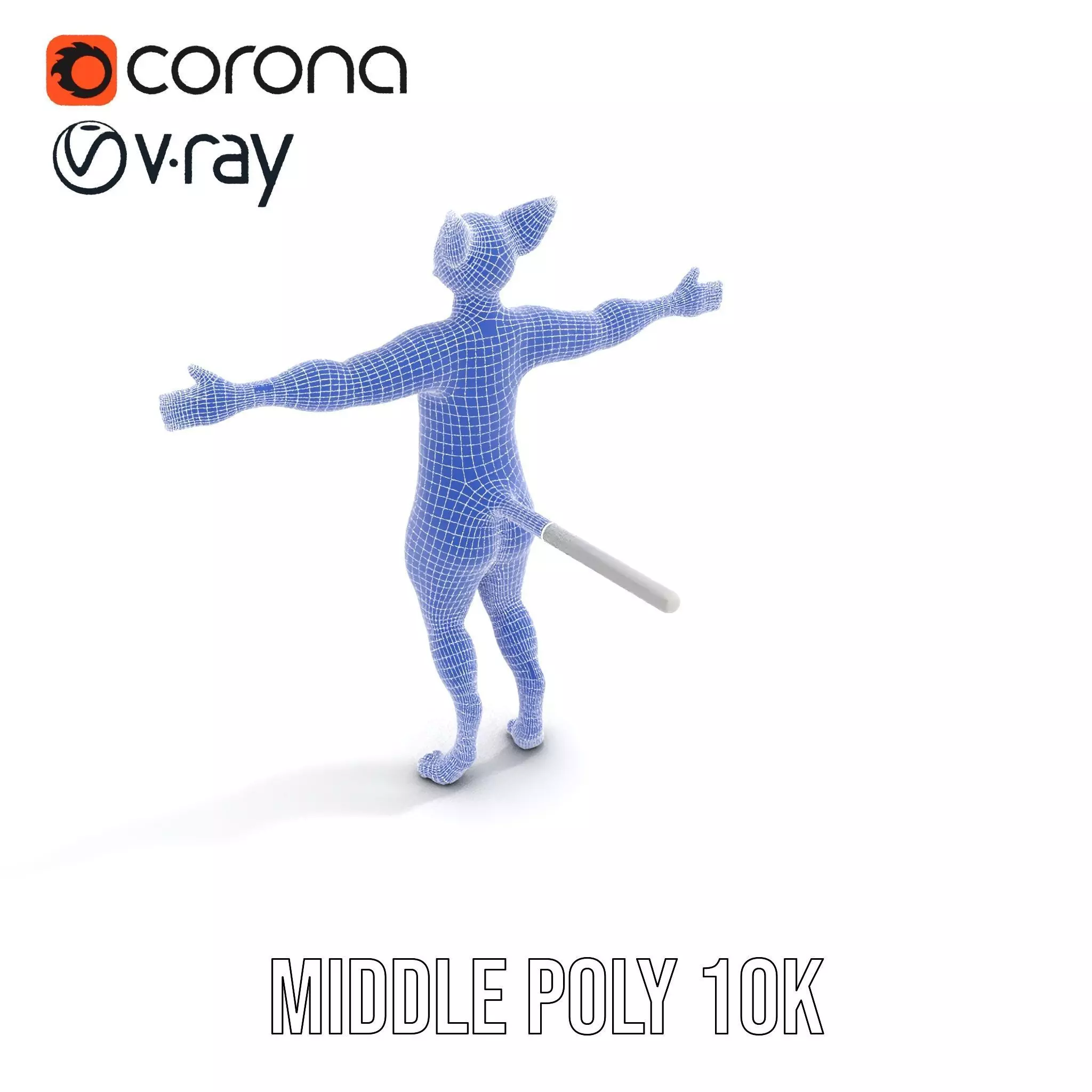 Striped Cartoon Cat model pack Low-poly 3D model_18