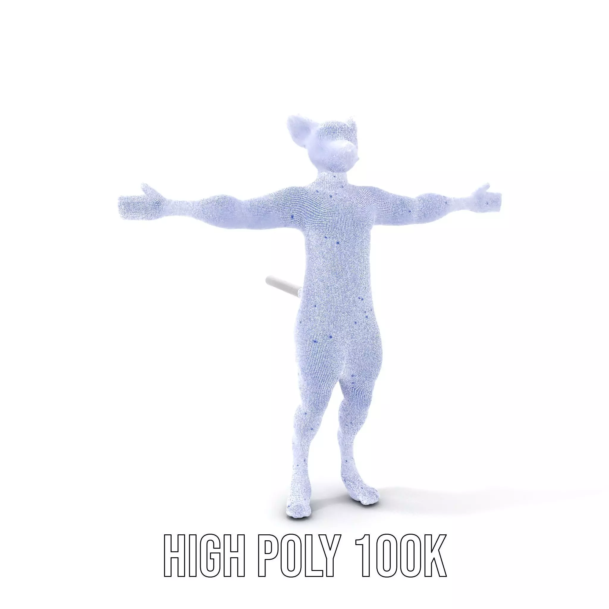 Striped Cartoon Cat model pack Low-poly 3D model_4