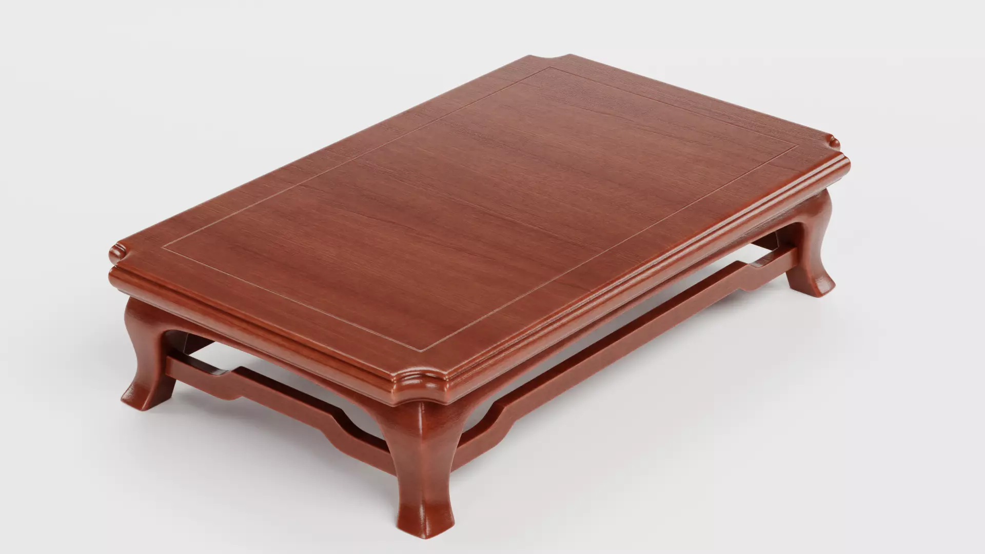 Bonsai Table V1 - Japanese Wooden Display Stand Low-poly 3D model_4