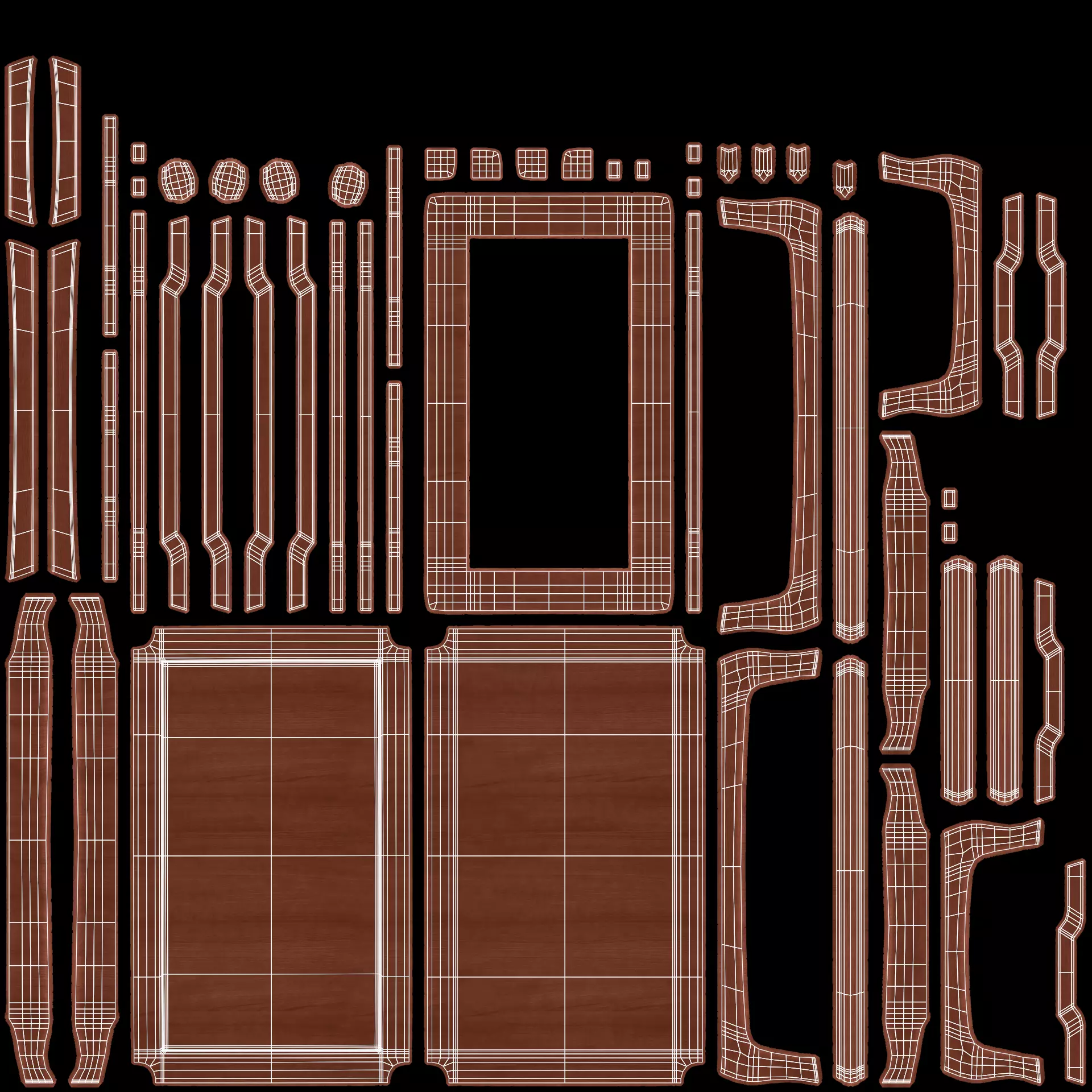 Bonsai Table V1 - Japanese Wooden Display Stand Low-poly 3D model_8