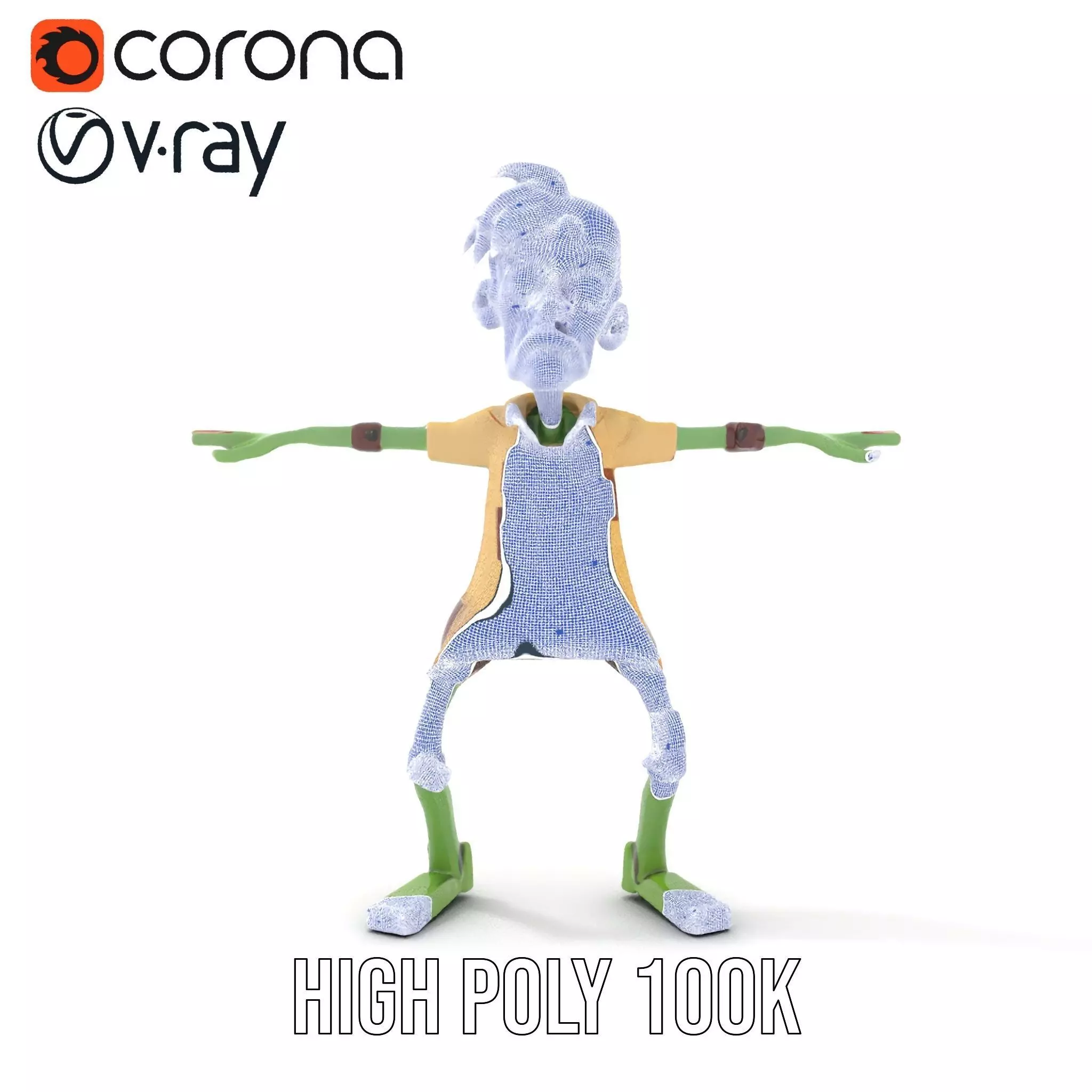 Patchwork Zombie model pack Low-poly 3D model_34