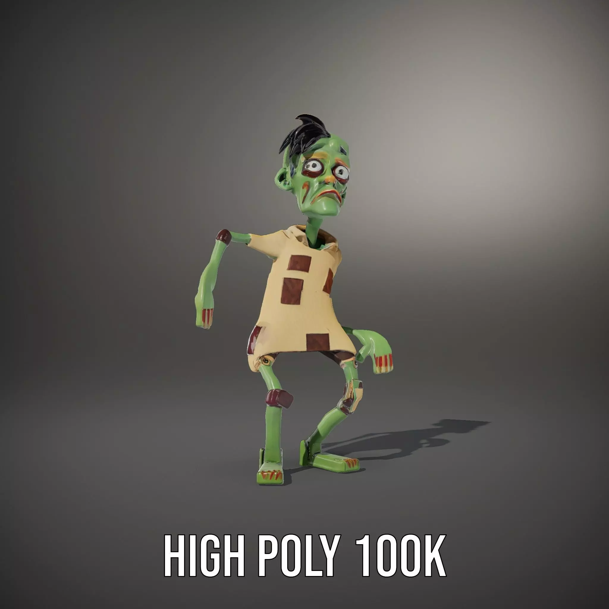 Patchwork Zombie model pack Low-poly 3D model_12