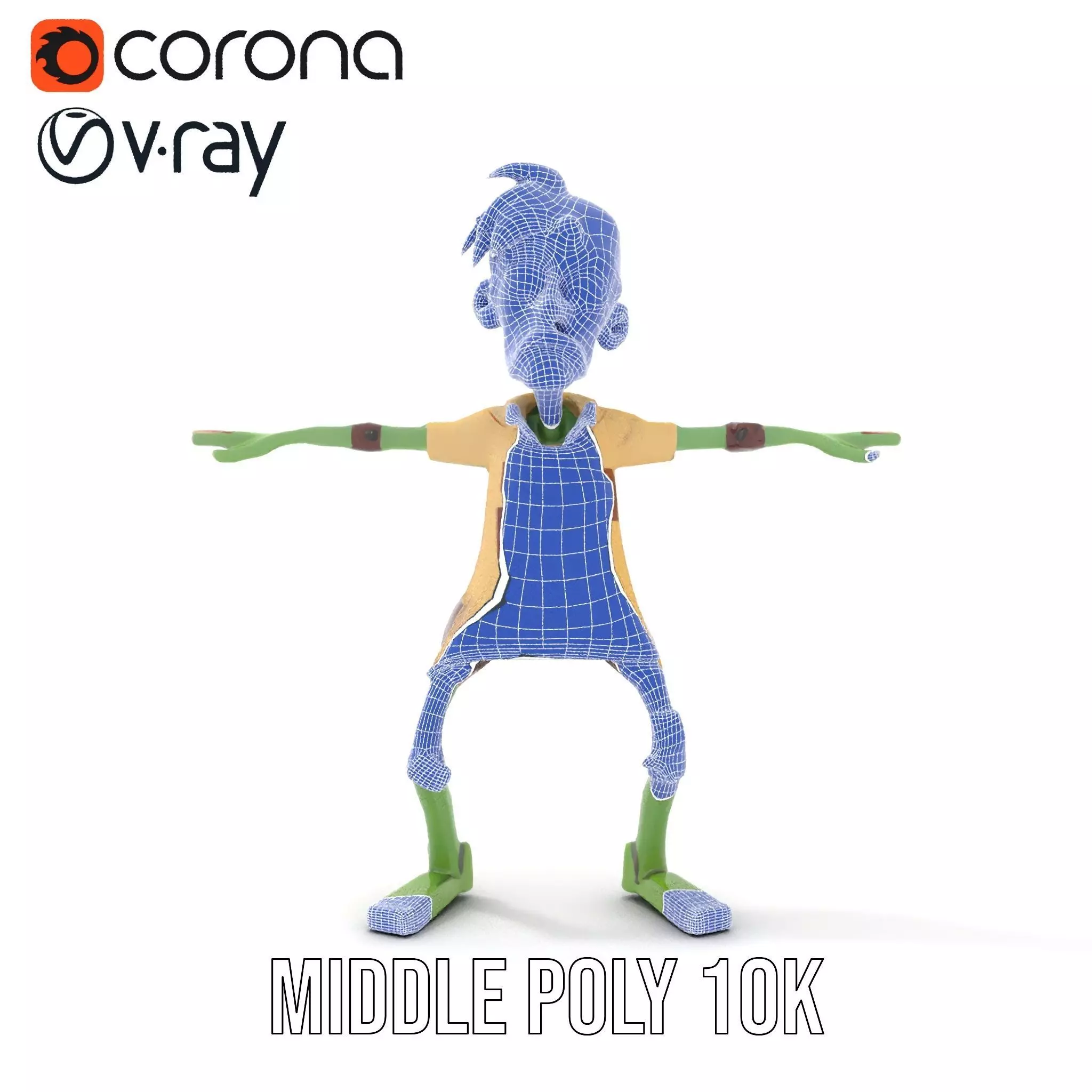 Patchwork Zombie model pack Low-poly 3D model_29