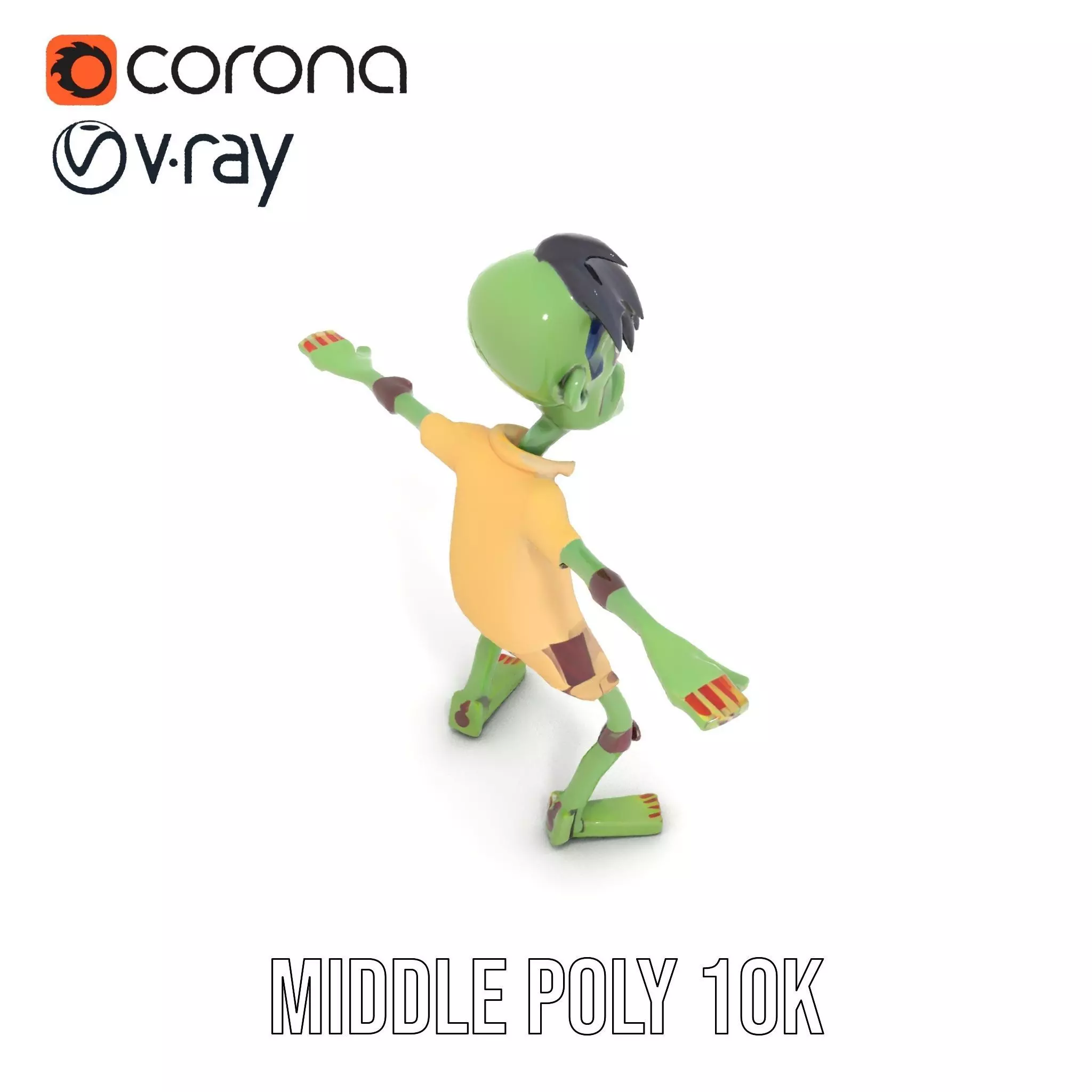 Patchwork Zombie model pack Low-poly 3D model_13