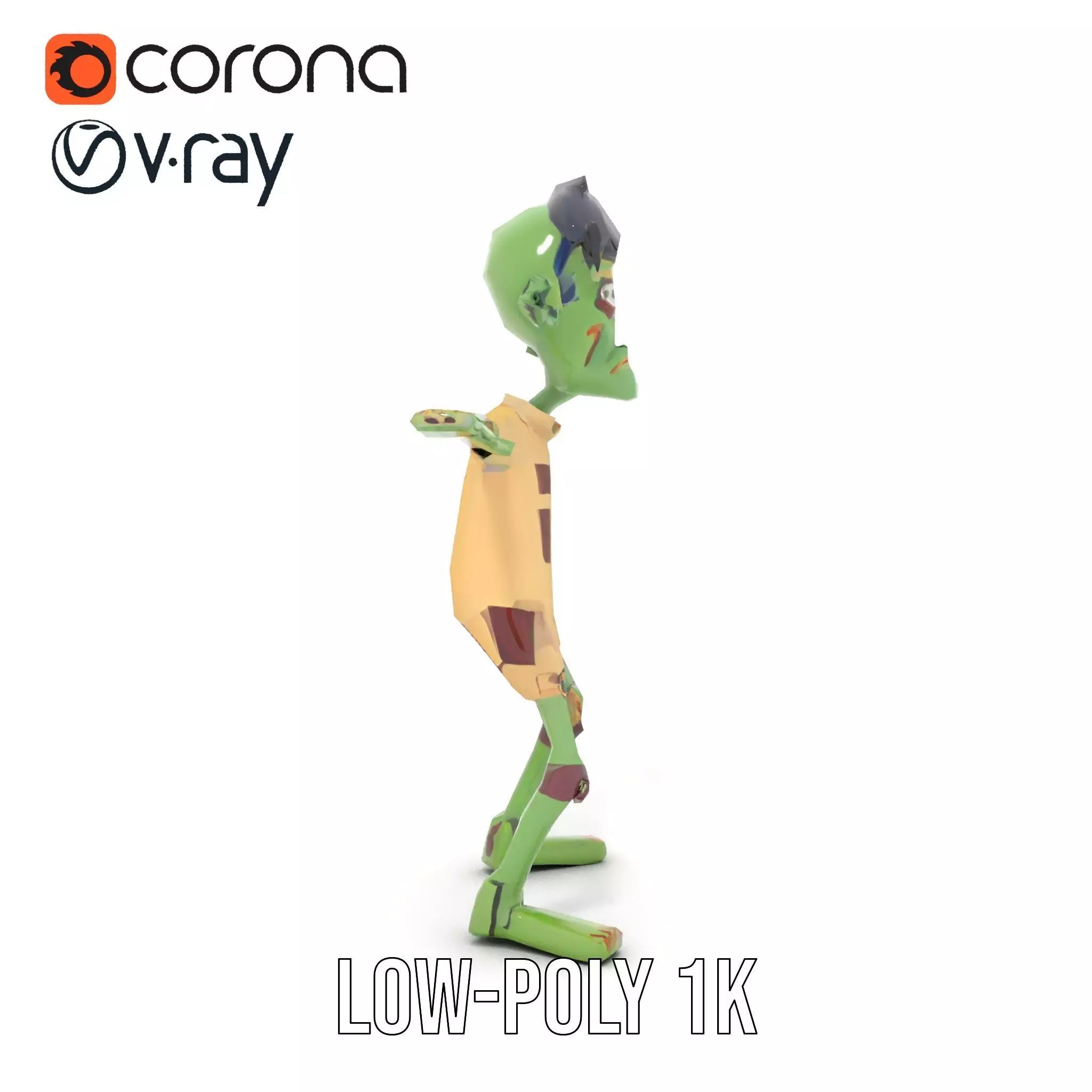 Patchwork Zombie model pack Low-poly 3D model_14