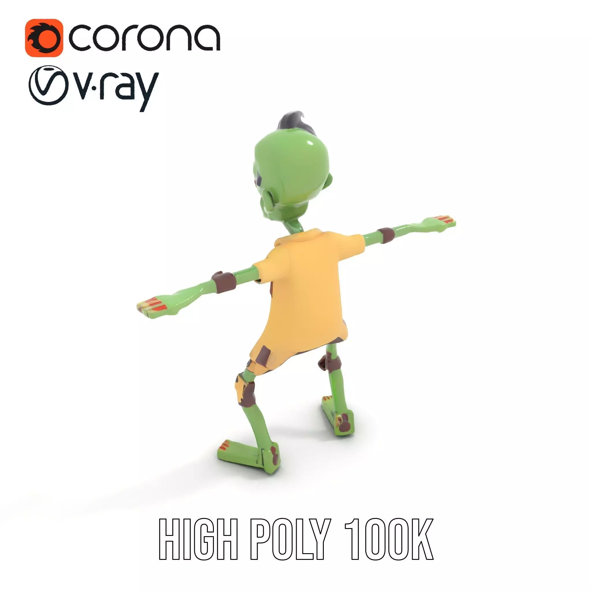 Patchwork Zombie model pack Low-poly 3D model_22