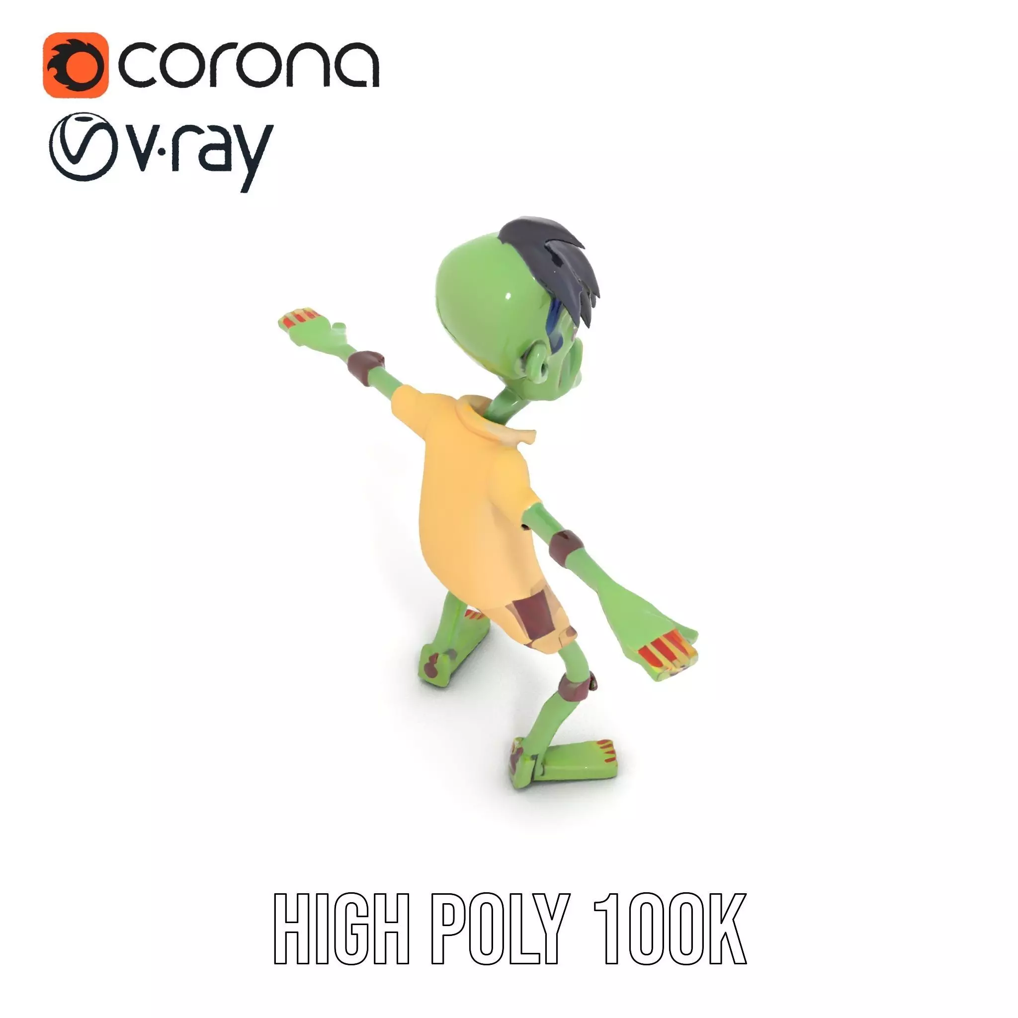 Patchwork Zombie model pack Low-poly 3D model_31