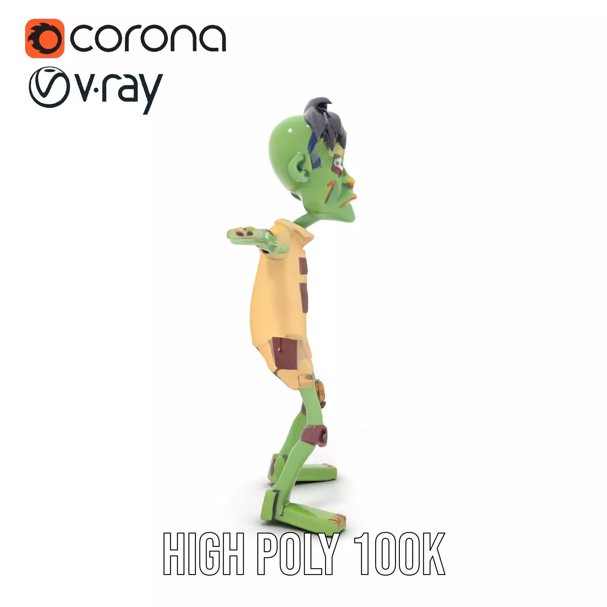 Patchwork Zombie model pack Low-poly 3D model_28