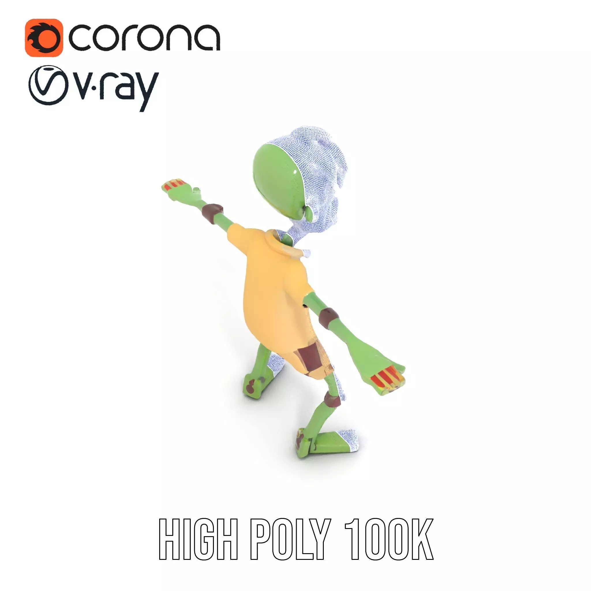 Patchwork Zombie model pack Low-poly 3D model_32