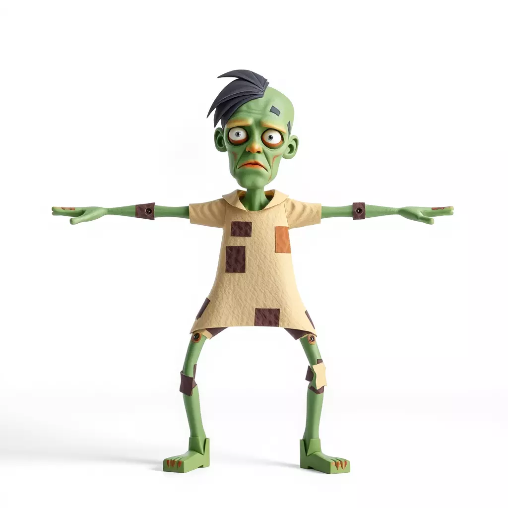 Patchwork Zombie model pack Low-poly 3D model_2