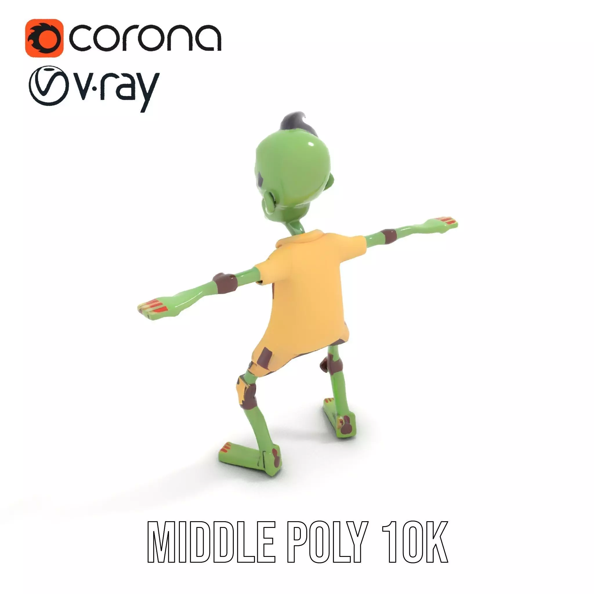 Patchwork Zombie model pack Low-poly 3D model_20