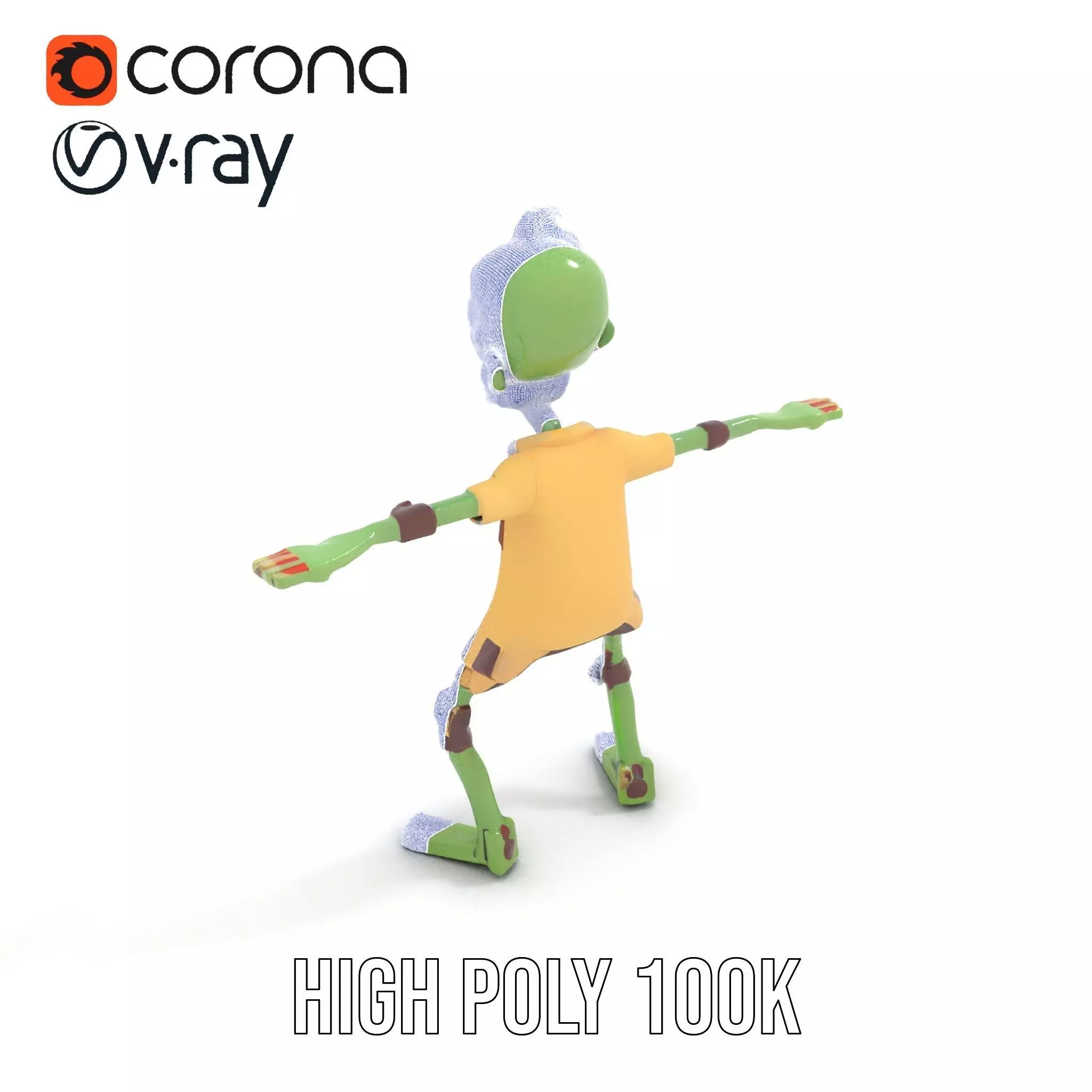 Patchwork Zombie model pack Low-poly 3D model_17