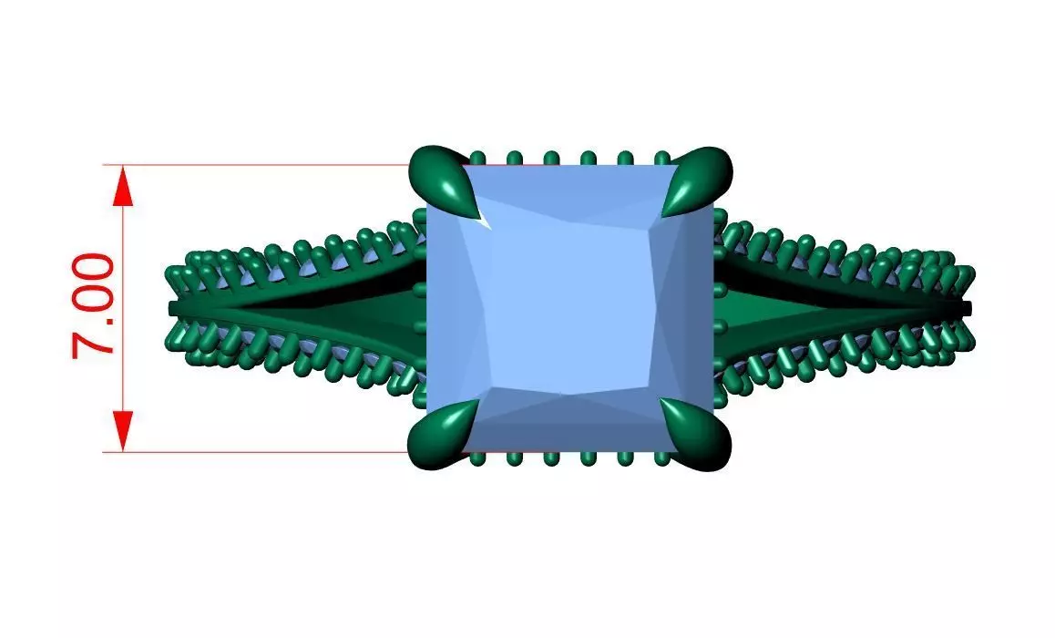 Princess Engagement Ring 3D print model_9