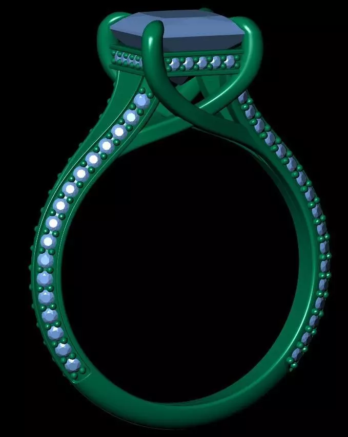 Princess Engagement Ring 3D print model_15